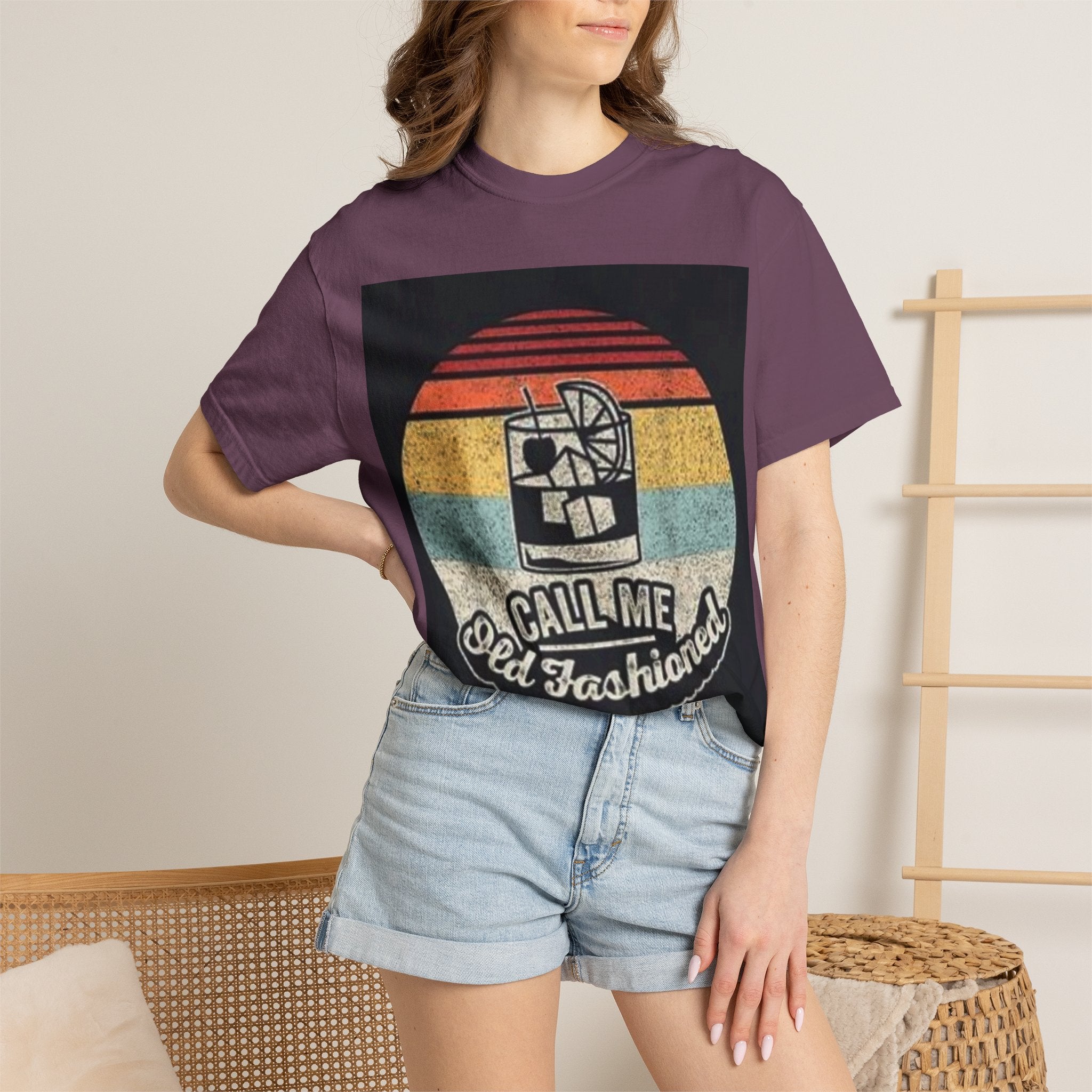 T-Shirt — "Call Me Old Fashioned" Retro Cocktail Graphic Tee