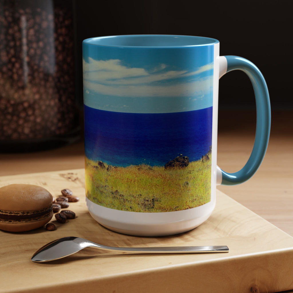 Coastal Landscape Accent Coffee Mug – Ocean View Beach Scene (11/15oz)
