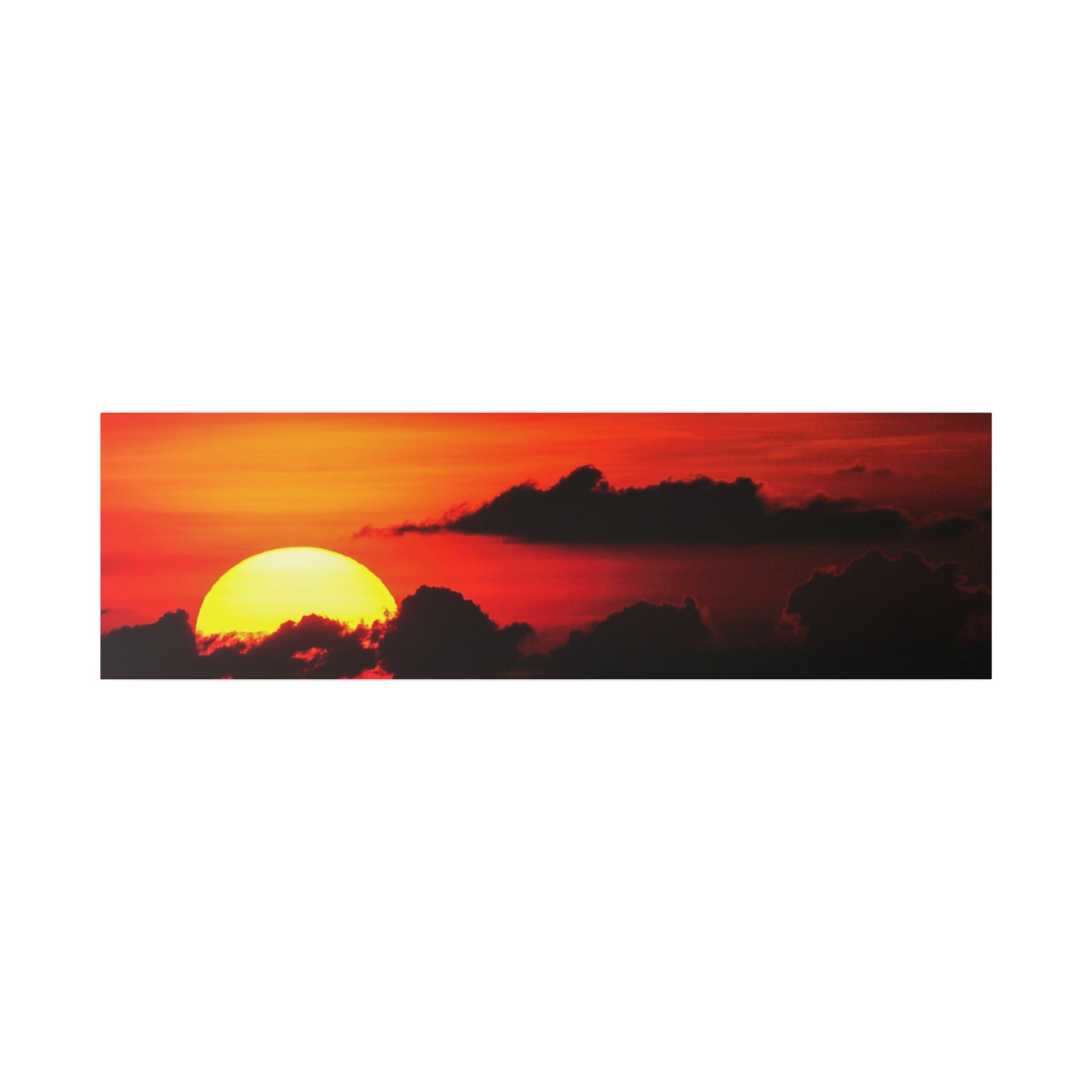 Sunset Ocean Canvas Print — Dramatic Red Sunset Wall Art
