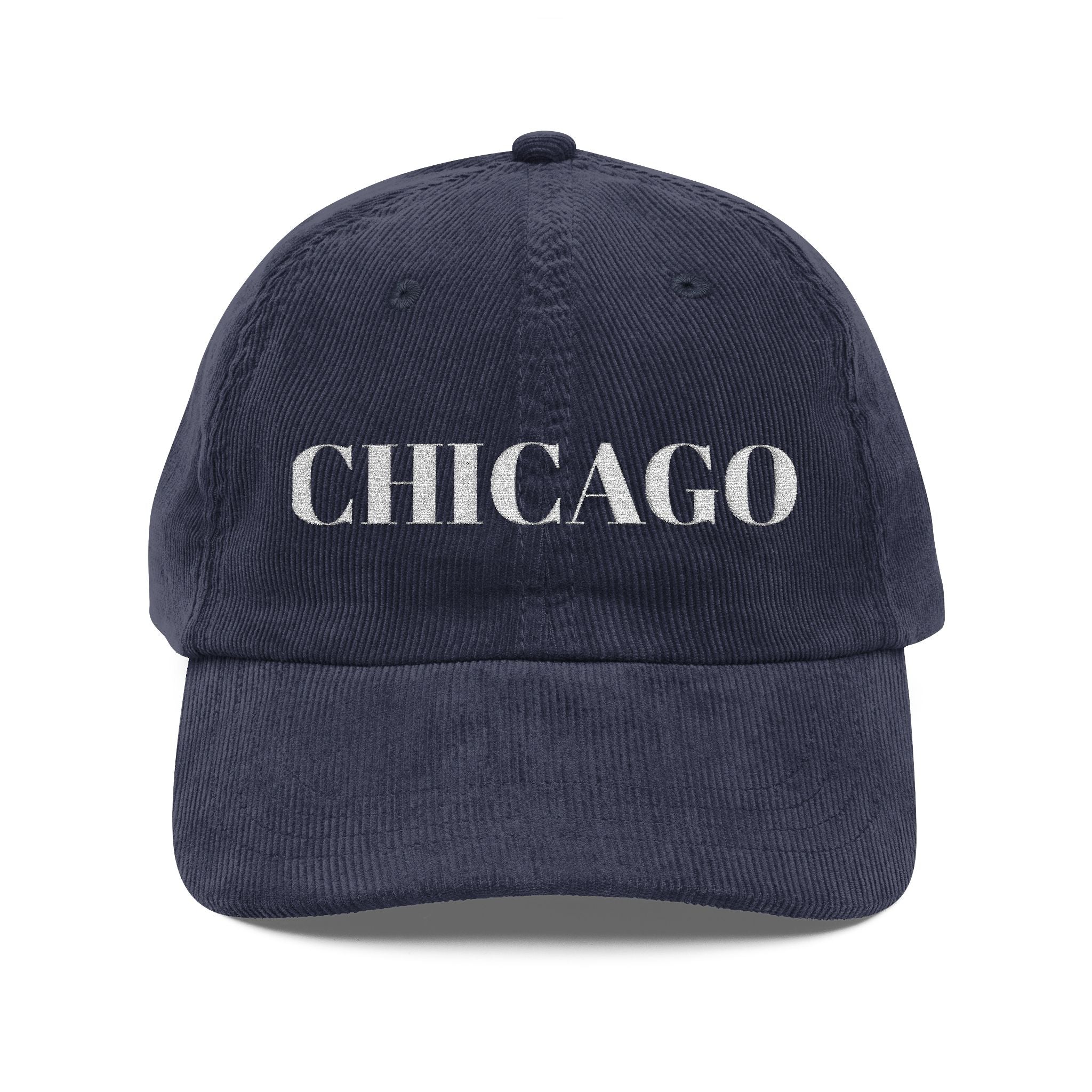 Chicago Embroidered Corduroy Cap — Vintage City Baseball Hat Unisex