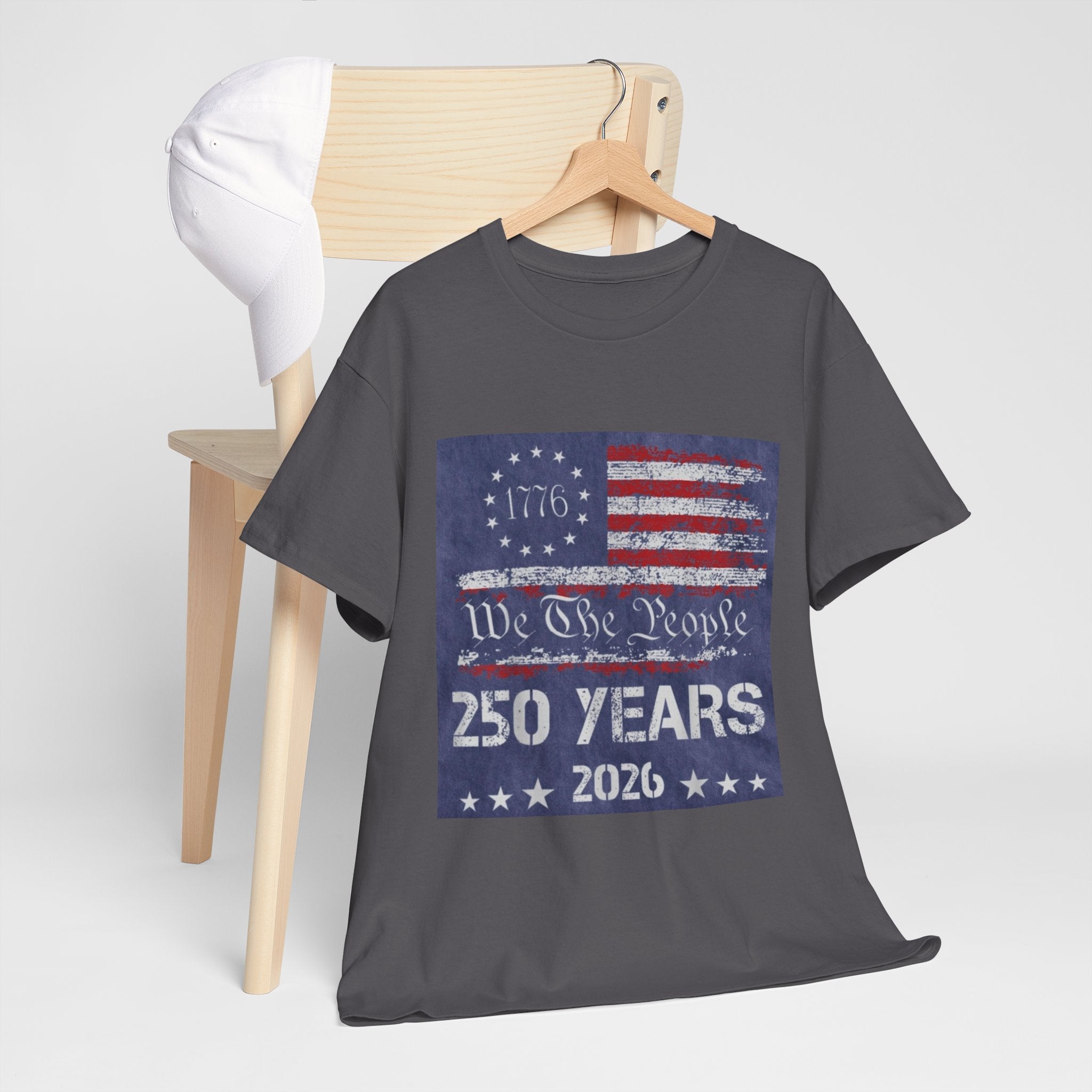 T-Shirt — Vintage 'We The People 250 Years 2026' Patriotic American Flag Tee