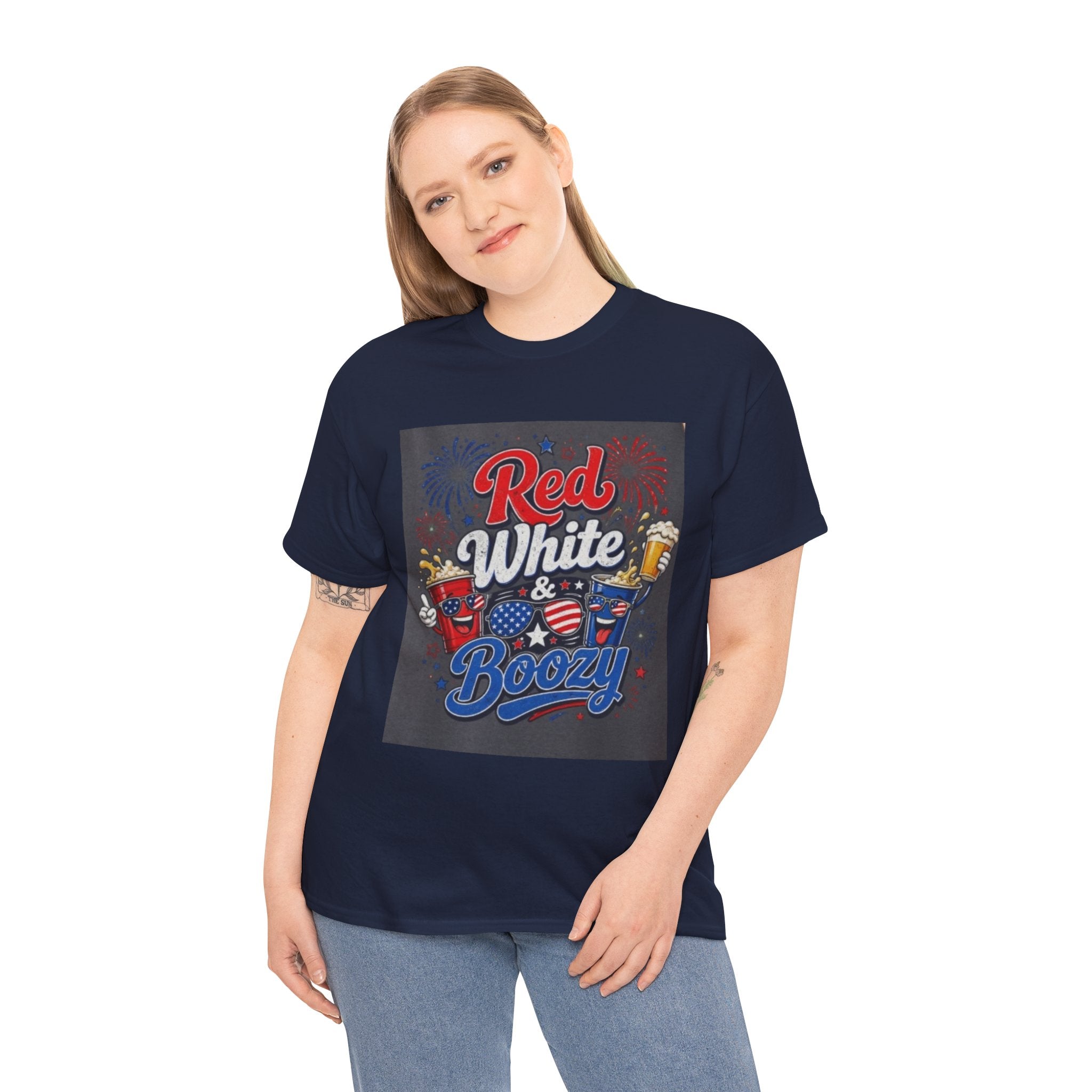Red White & Boozy T-Shirt – Patriotic 4th of July Party Tee