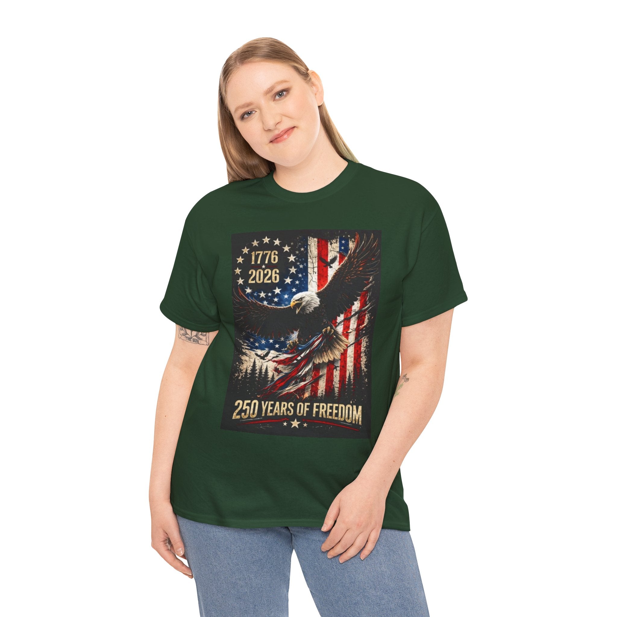 Patriotic Tee — 1776–2026 Bald Eagle "250 Years of Freedom" Shirt