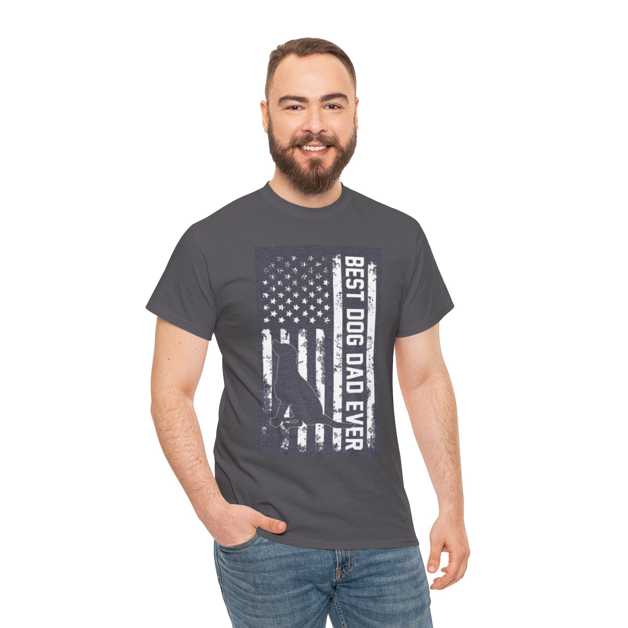 Best Dog Dad Ever T-Shirt – Patriotic American Flag Dog Dad Tee
