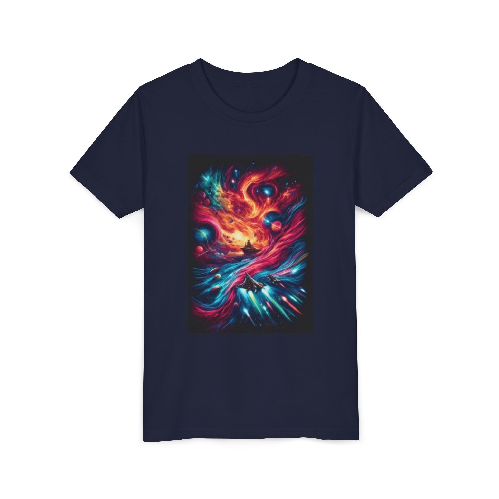 Youth Tee — Cosmic Phoenix Abstract Galaxy Art