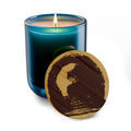 Engraved 14oz Soy Candle — Moon & Waves Scented Candle with Wooden Lid