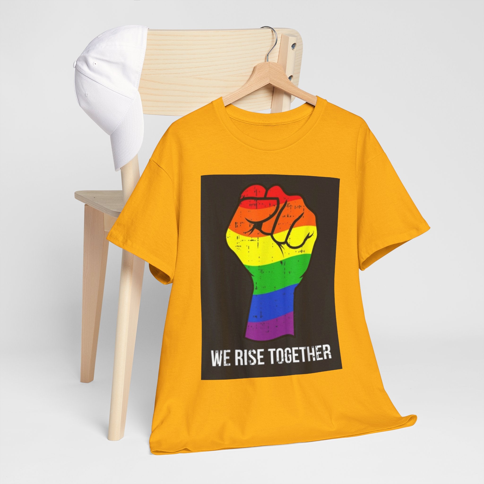 We Rise Together Rainbow Fist T-Shirt