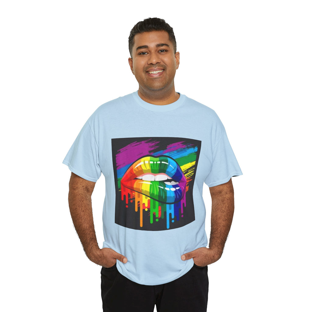 T-Shirt — Rainbow Drip Lips Pride Graphic Tee