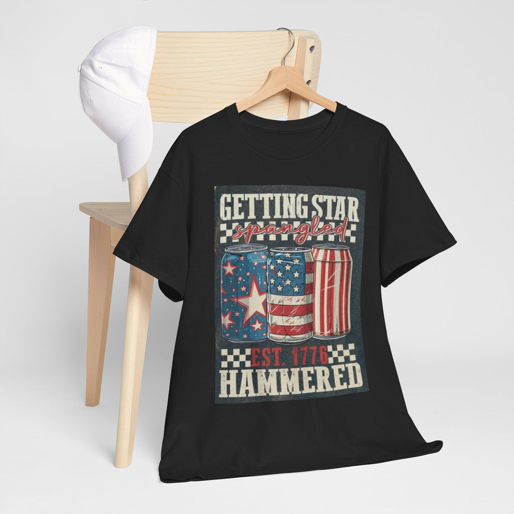 Getting Star Hammered Tee — Patriotic 4th of July Beer Can T-Shirt (Est. 1776)