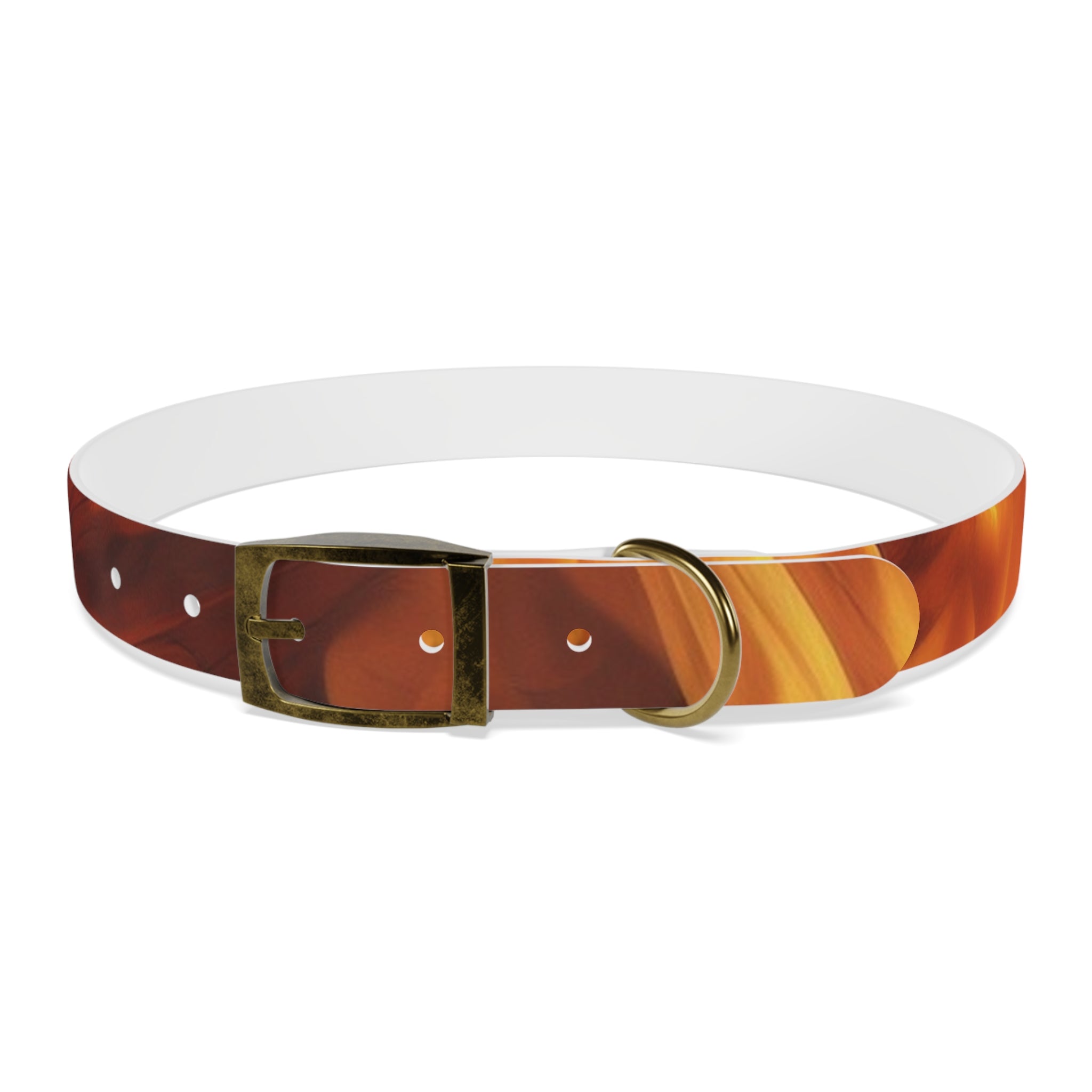 Amber Swirl Dog Collar — Warm Brown Abstract Pattern