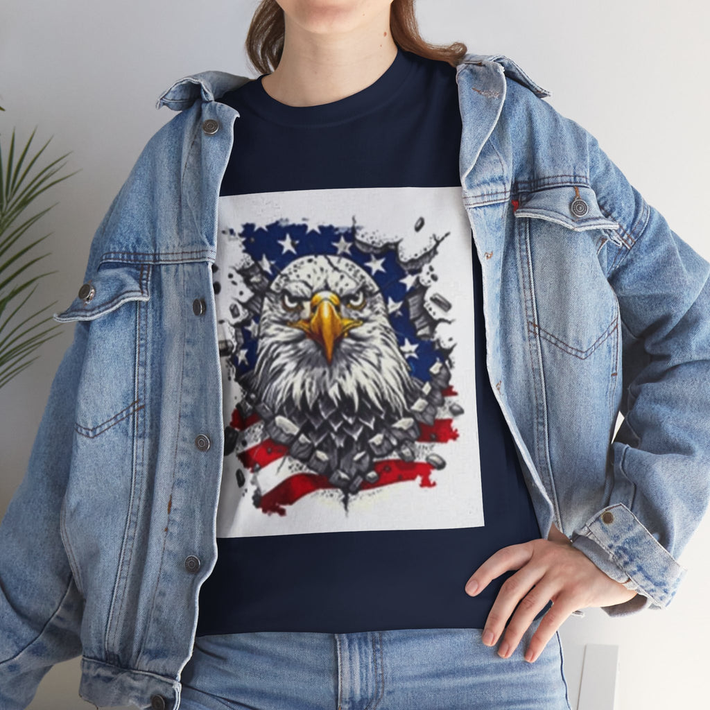 Eagle American Flag T-Shirt — Patriotic Bald Eagle Graphic Tee for 4th of July