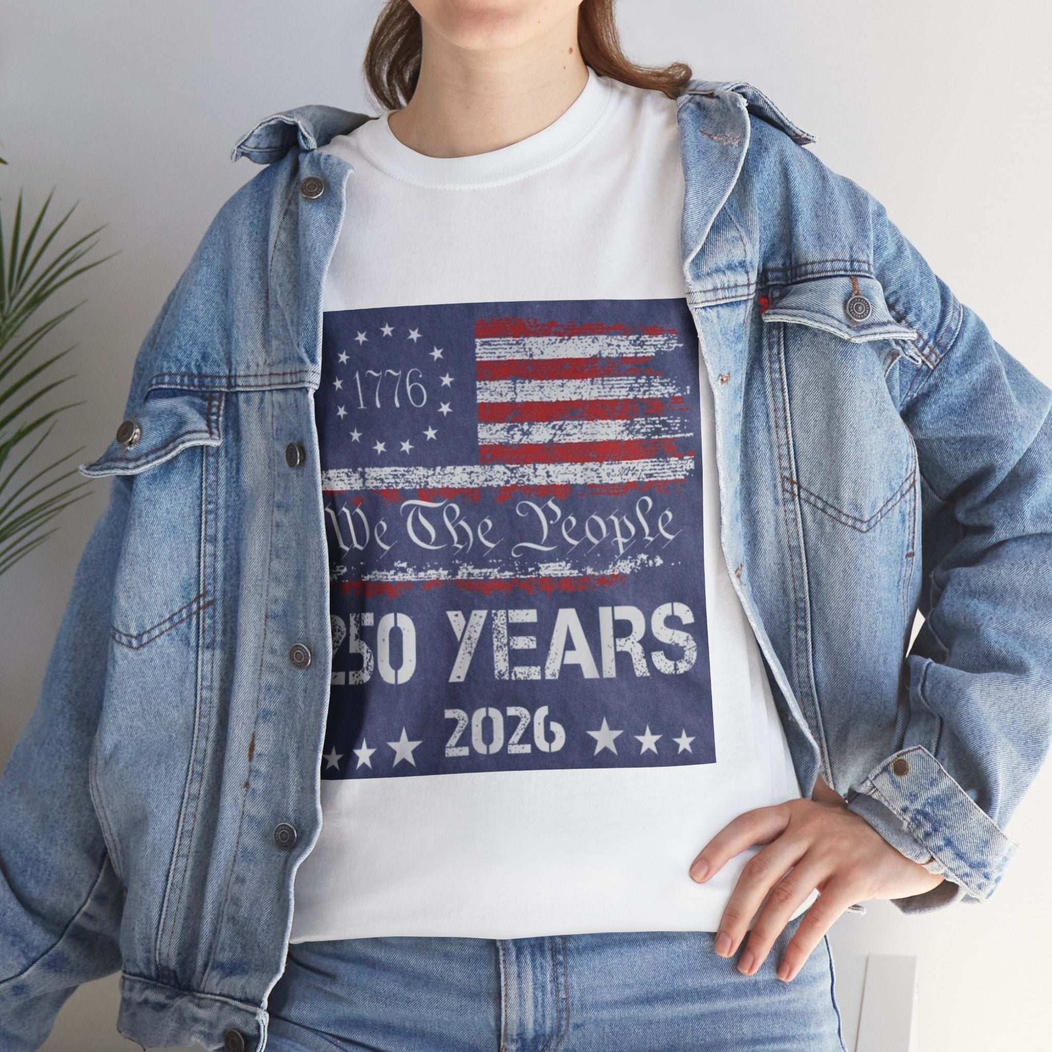 T-Shirt — Vintage 'We The People 250 Years 2026' Patriotic American Flag Tee