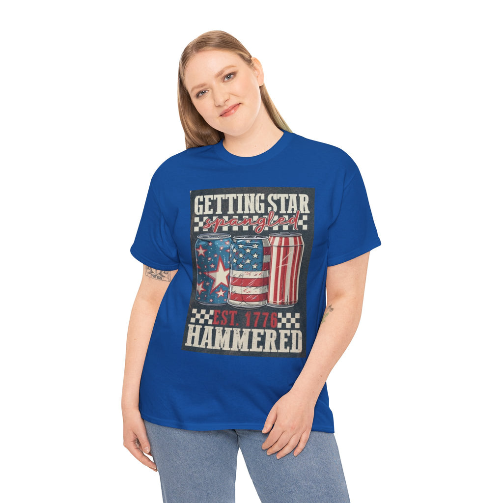 Getting Star Hammered Tee — Patriotic 4th of July Beer Can T-Shirt (Est. 1776)