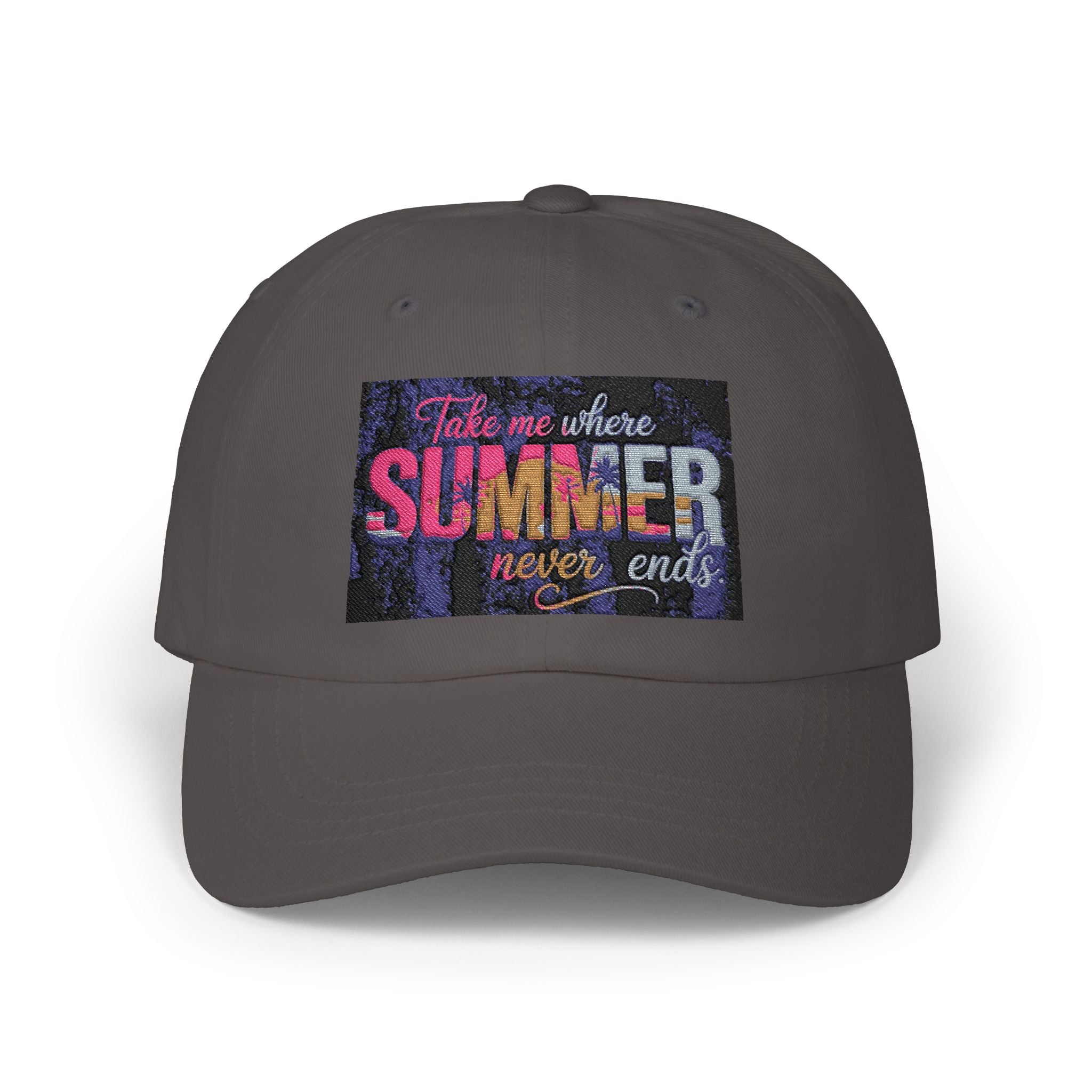 Dad Cap - 'Take Me Where Summer Never Ends' Embroidered Vintage Beach Hat