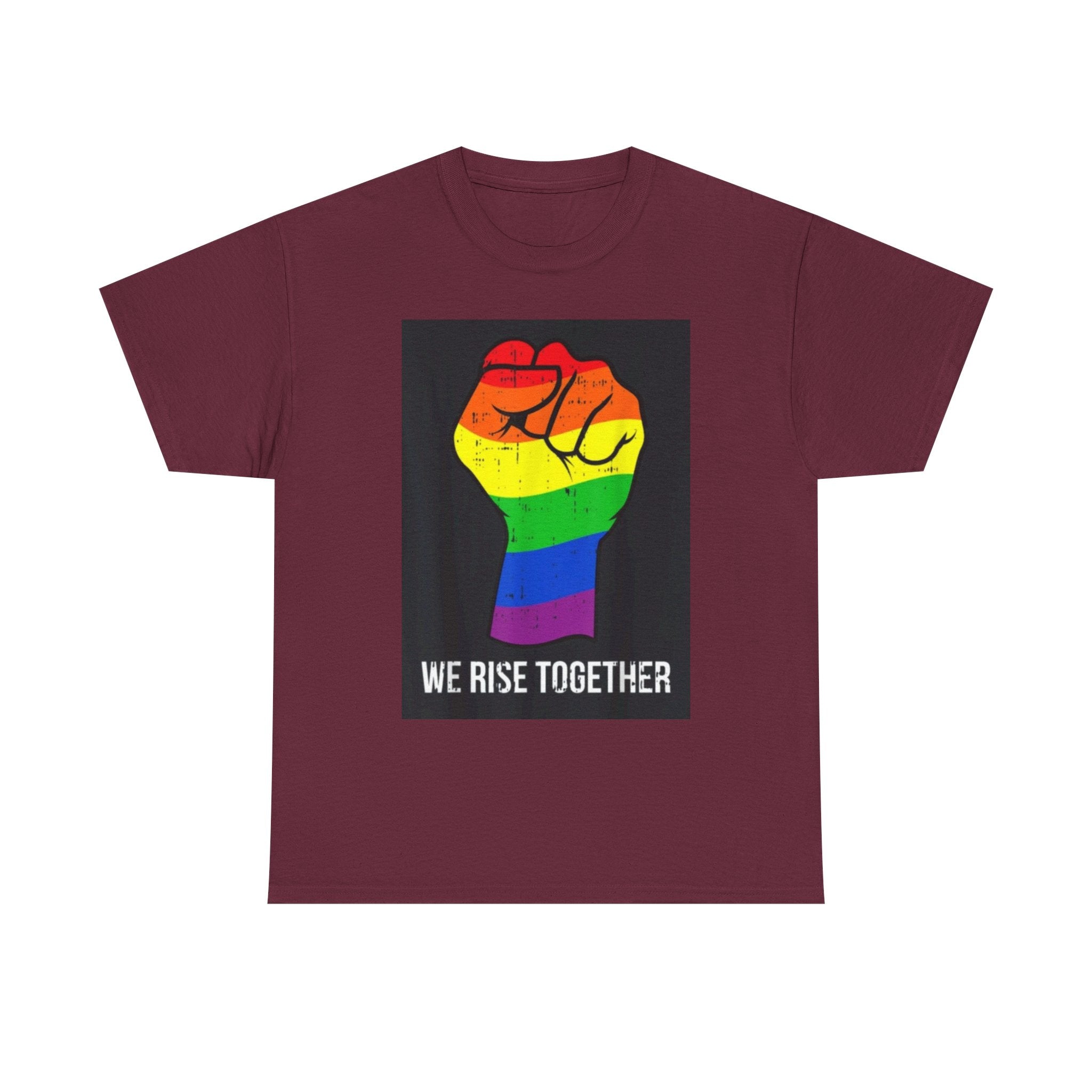 We Rise Together Rainbow Fist T-Shirt