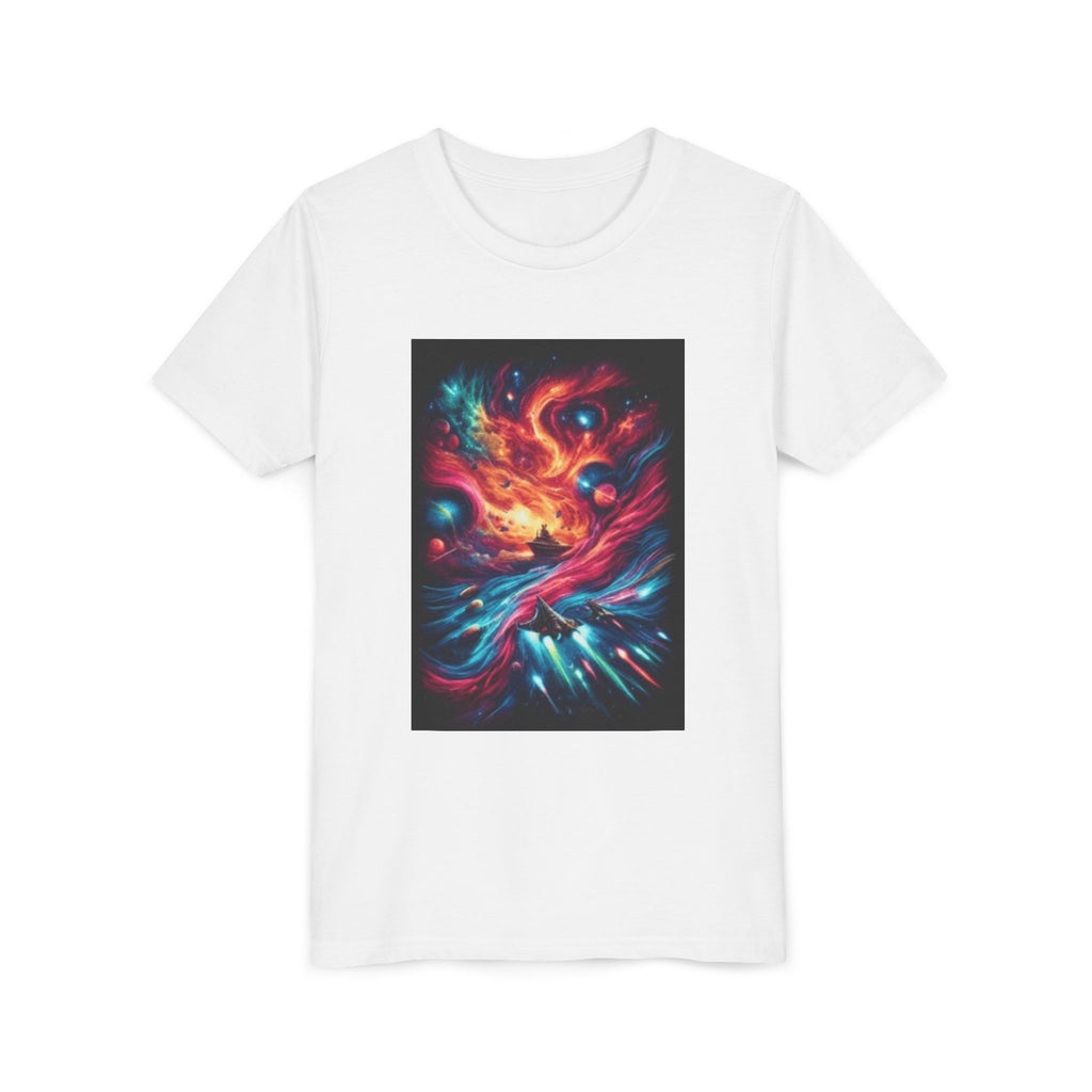 Youth Tee — Cosmic Phoenix Abstract Galaxy Art