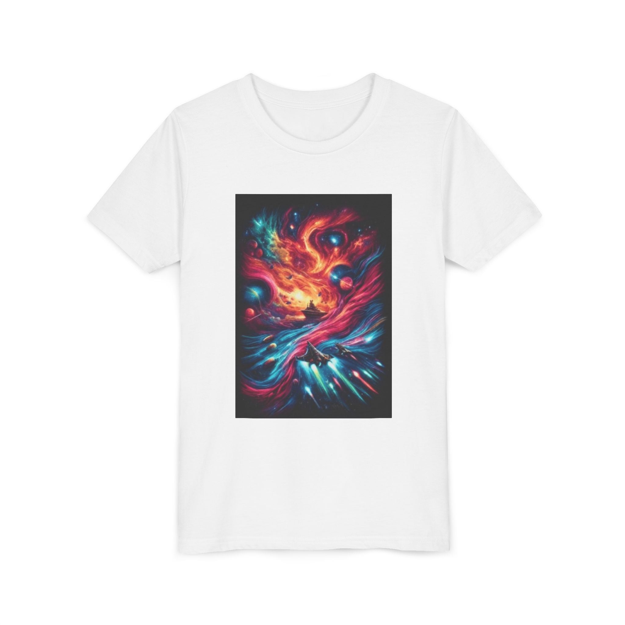 Youth Tee — Cosmic Phoenix Abstract Galaxy Art