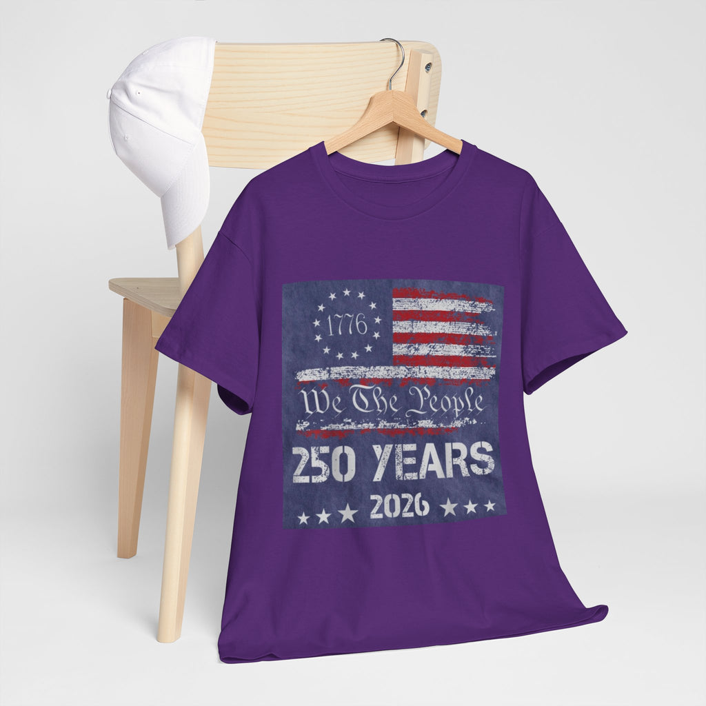 T-Shirt — Vintage 'We The People 250 Years 2026' Patriotic American Flag Tee