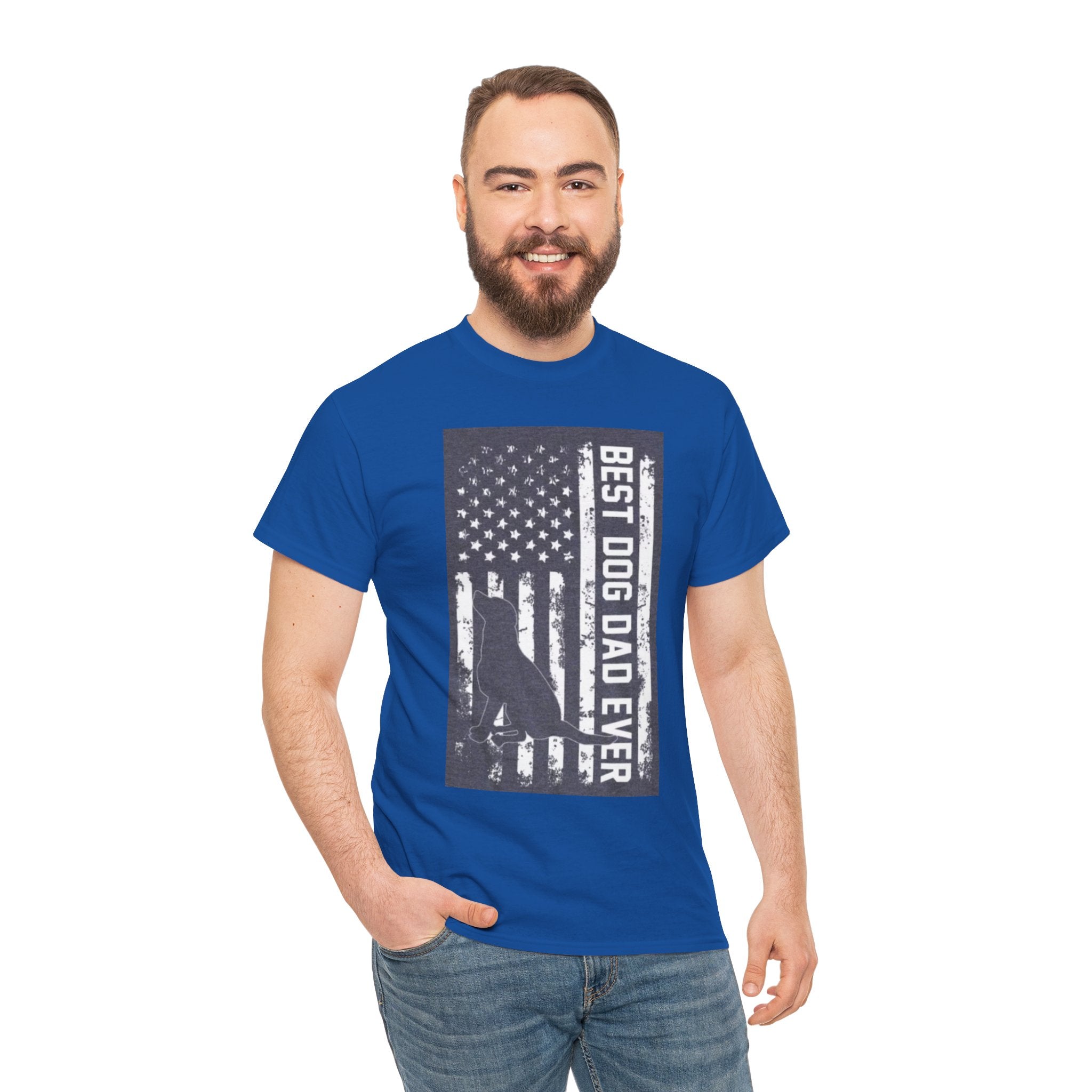 Best Dog Dad Ever T-Shirt – Patriotic American Flag Dog Dad Tee