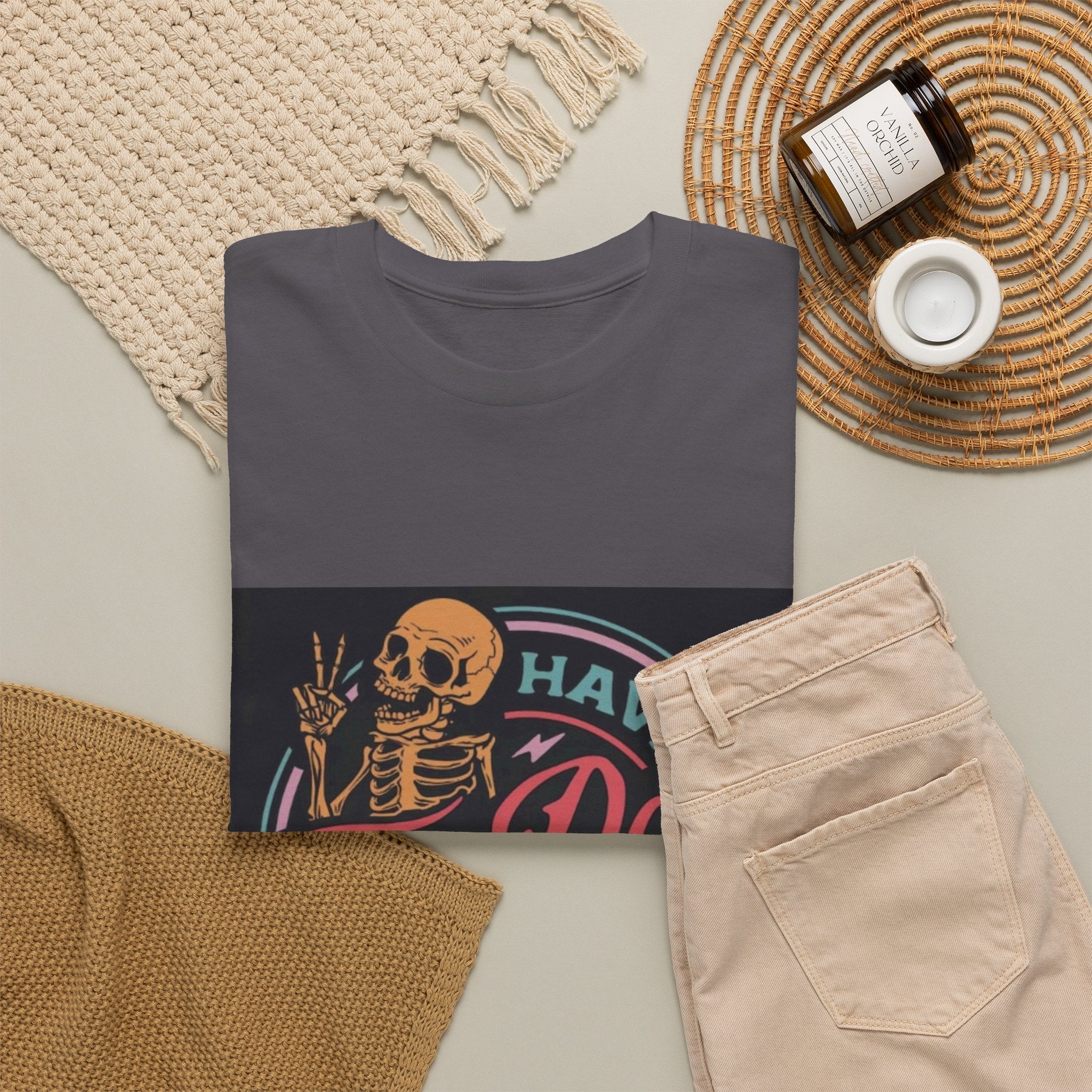 Have The Day You Deserve T-Shirt — Retro Skeleton Graphic Tee