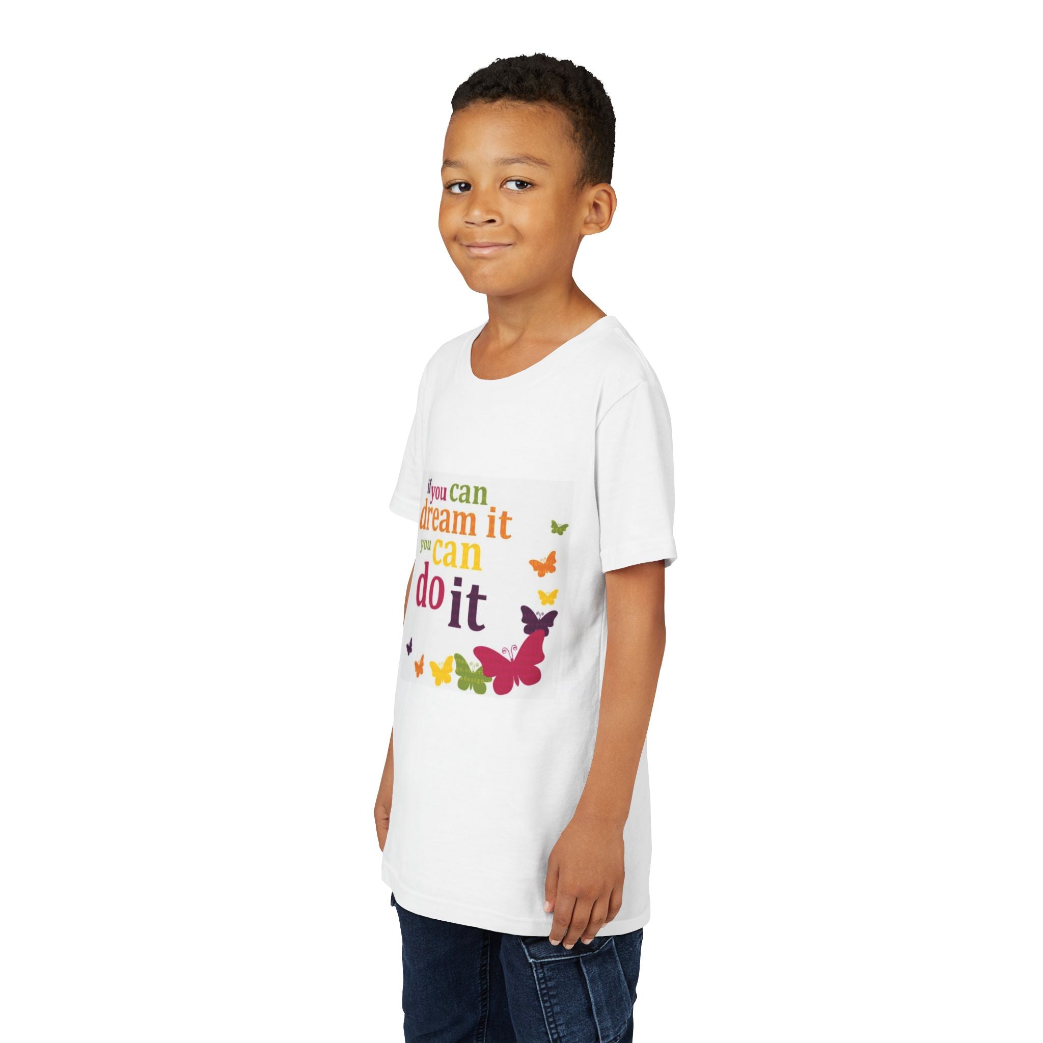 Youth Tee – "If You Can Dream It You Can Do It" Colorful Butterfly Inspirational Shirt