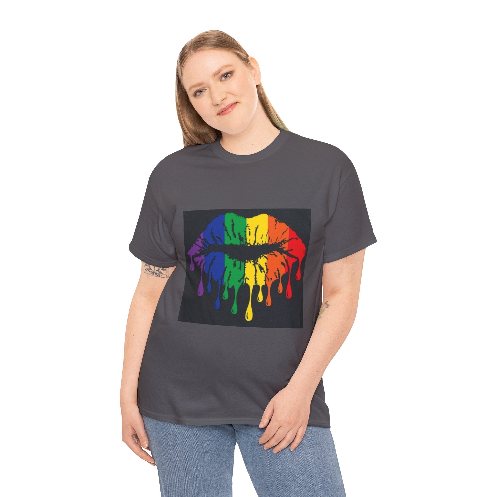 Rainbow Drip Kiss T-Shirt – LGBTQ+ Pride Graphic Tee