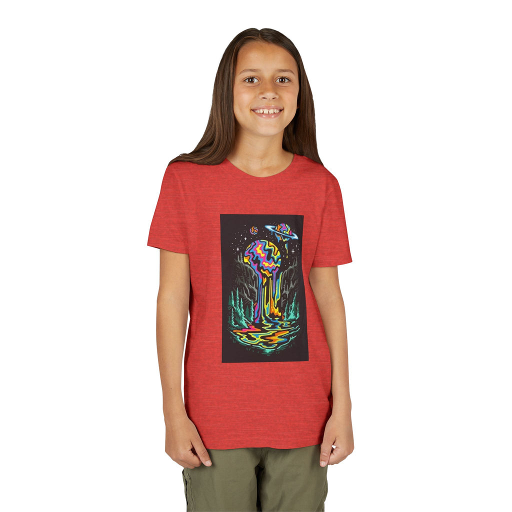 Youth Tee — Neon Drip Planet Space Graphic