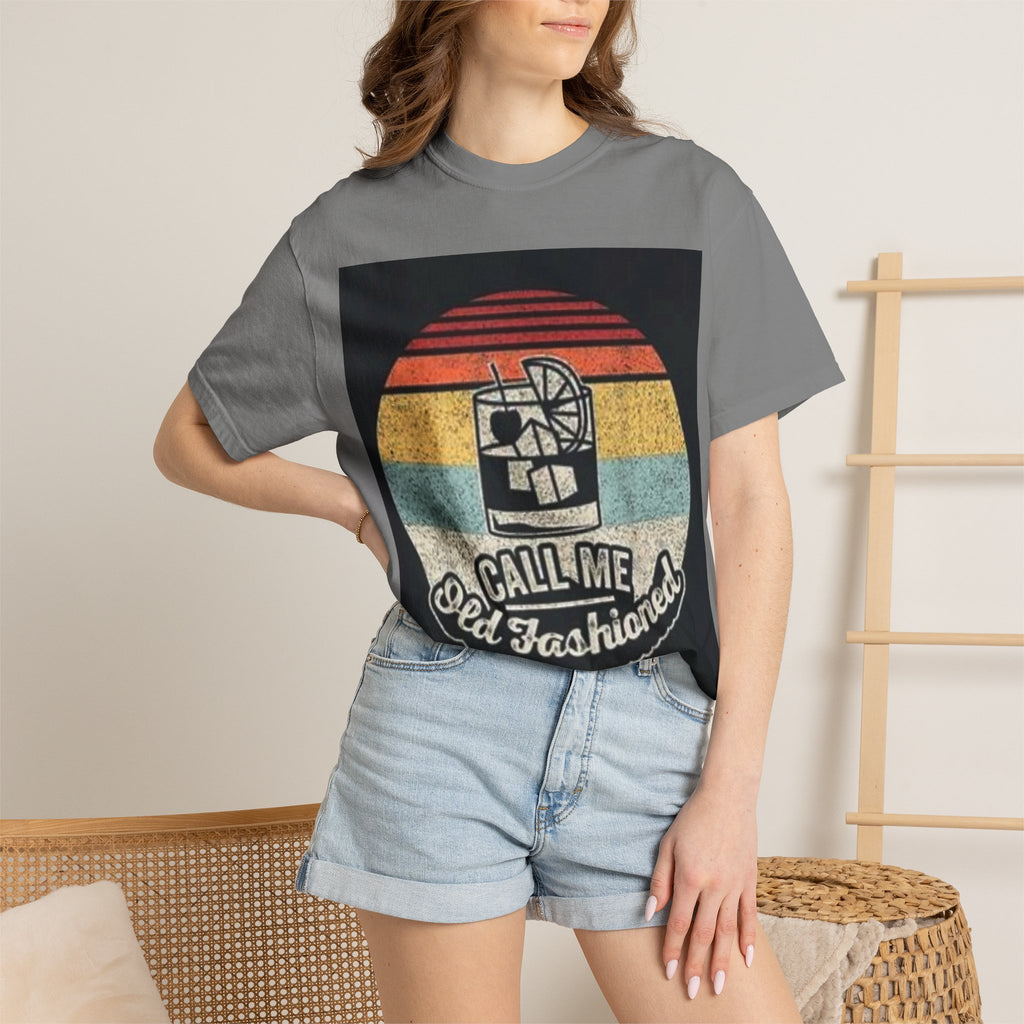 T-Shirt — "Call Me Old Fashioned" Retro Cocktail Graphic Tee