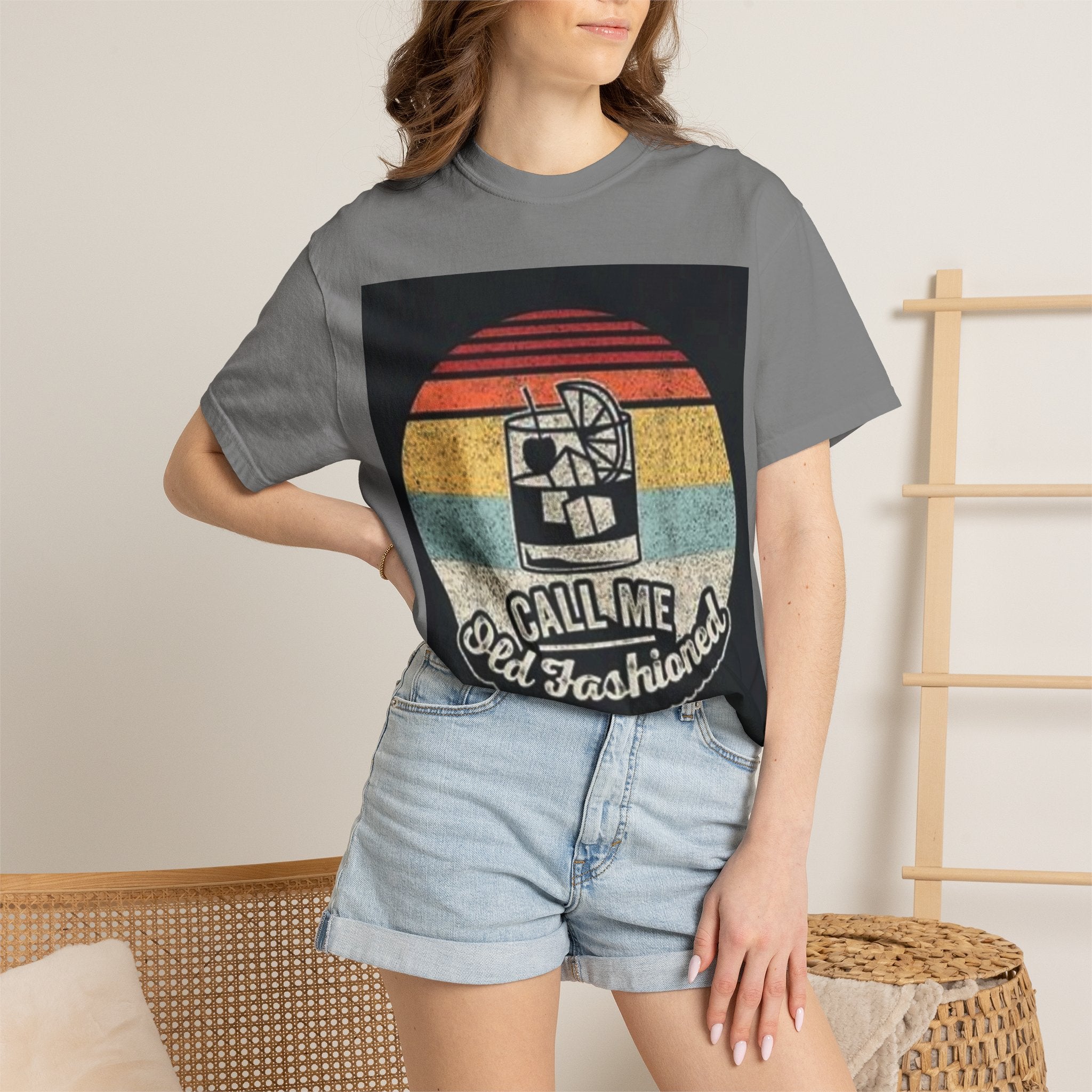 T-Shirt — "Call Me Old Fashioned" Retro Cocktail Graphic Tee