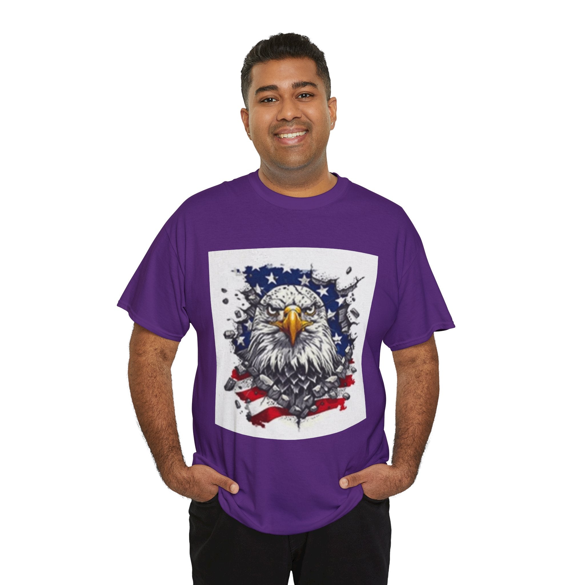 Eagle American Flag T-Shirt — Patriotic Bald Eagle Graphic Tee for 4th of July