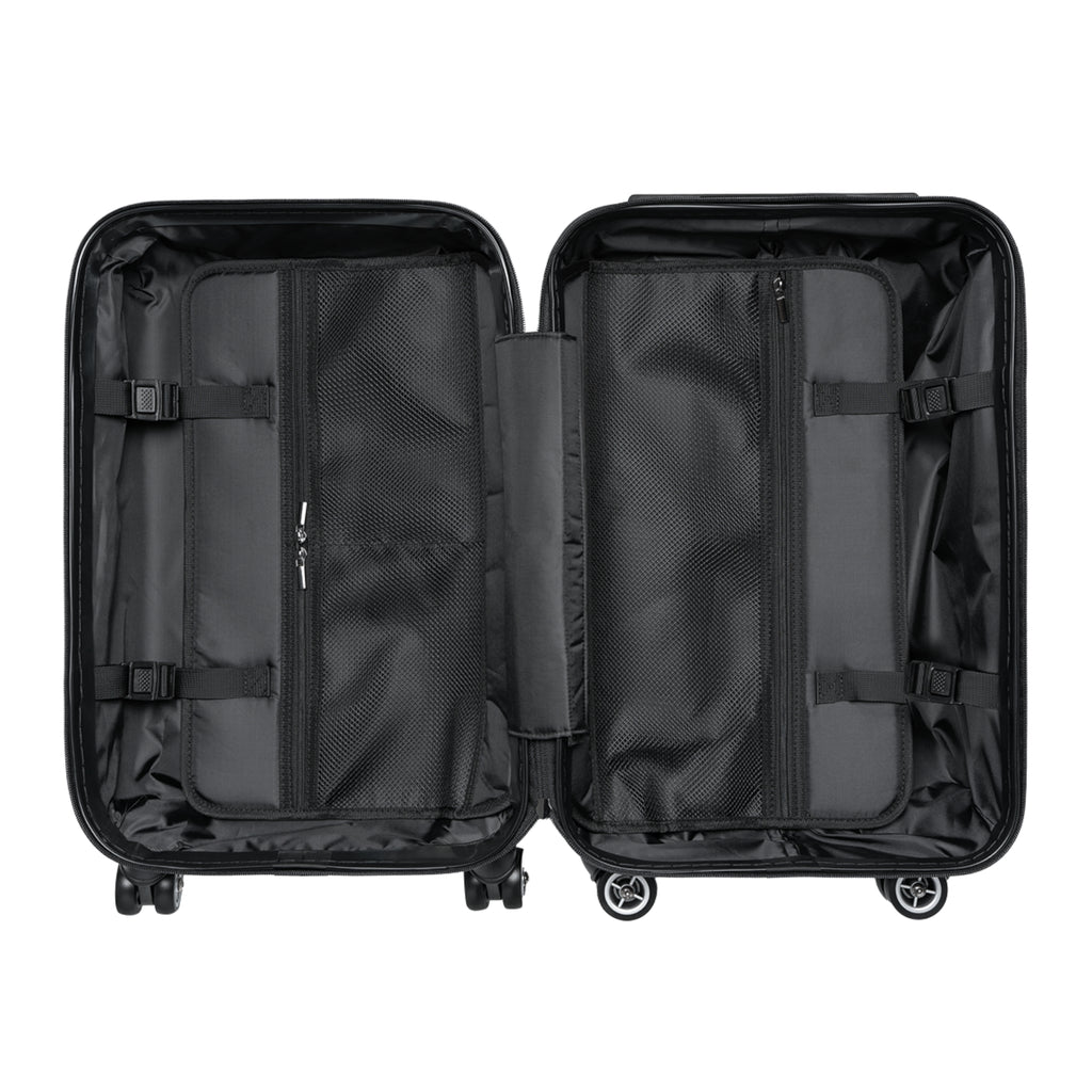 Silver Satin Travel Suitcase – Metallic Marble Carry-On Luggage