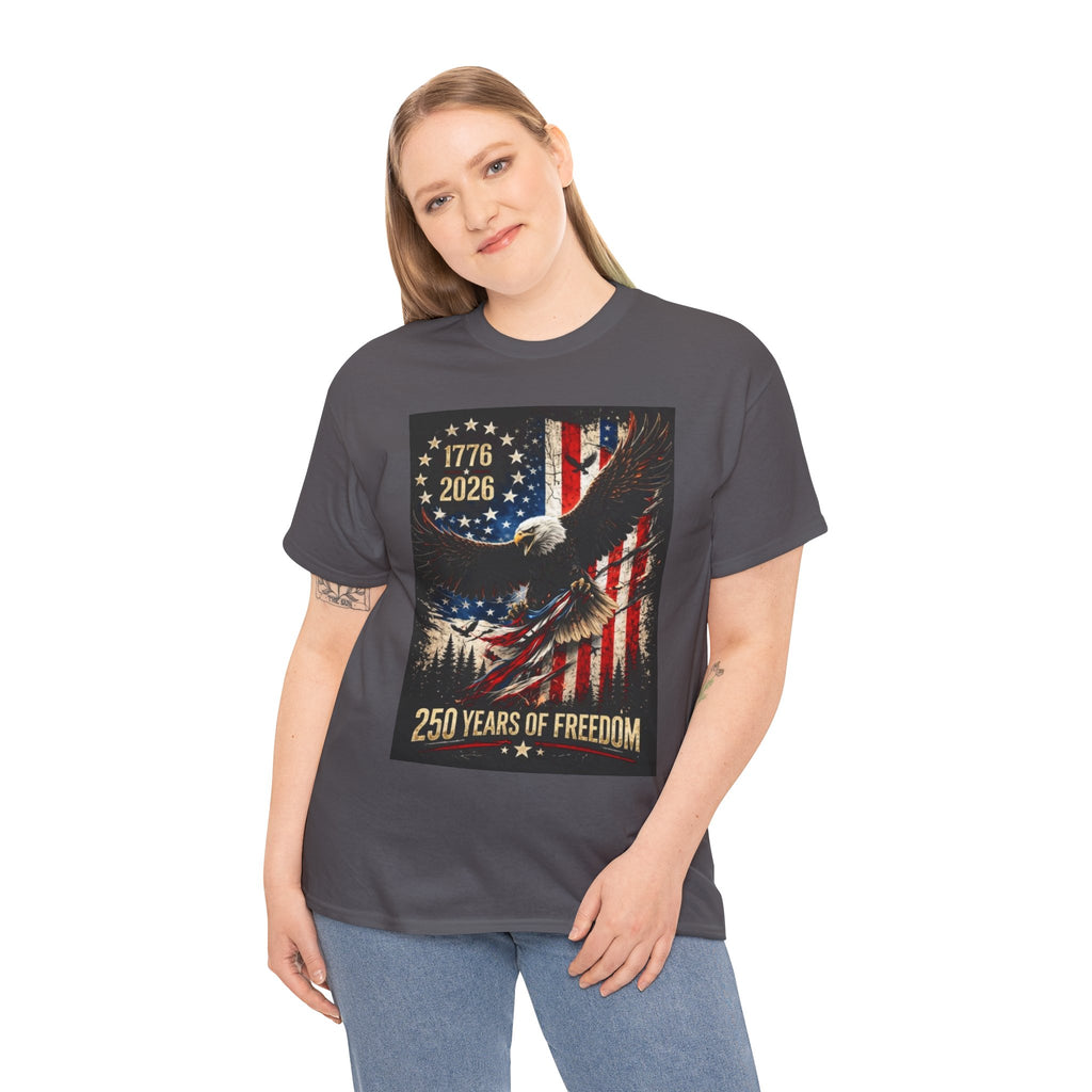 Patriotic Tee — 1776–2026 Bald Eagle "250 Years of Freedom" Shirt