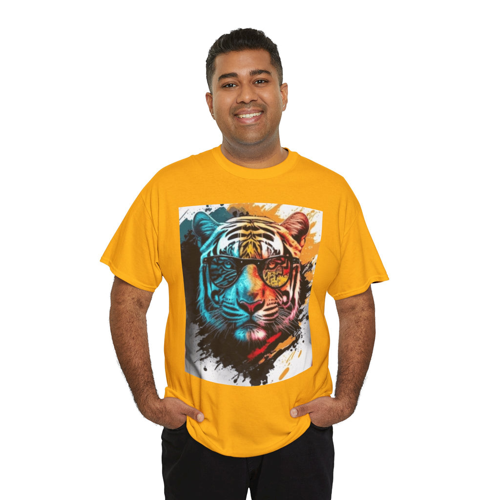 Tiger Portrait T-Shirt — Colorful Abstract Tiger Face Tee