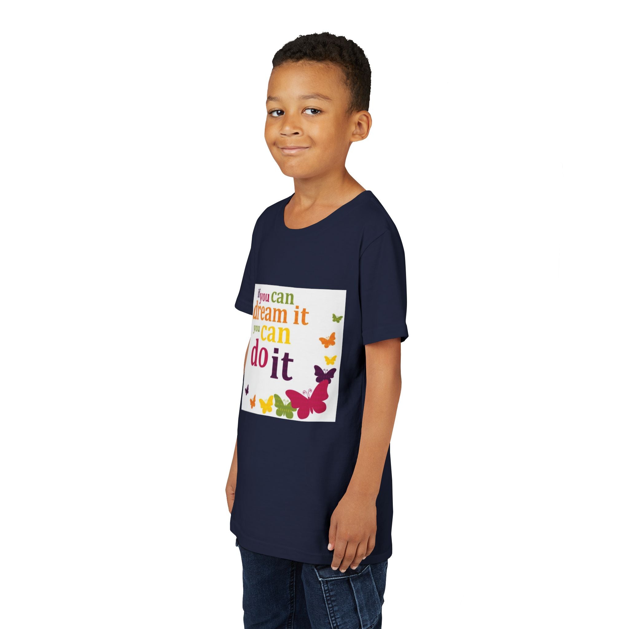 Youth Tee – "If You Can Dream It You Can Do It" Colorful Butterfly Inspirational Shirt