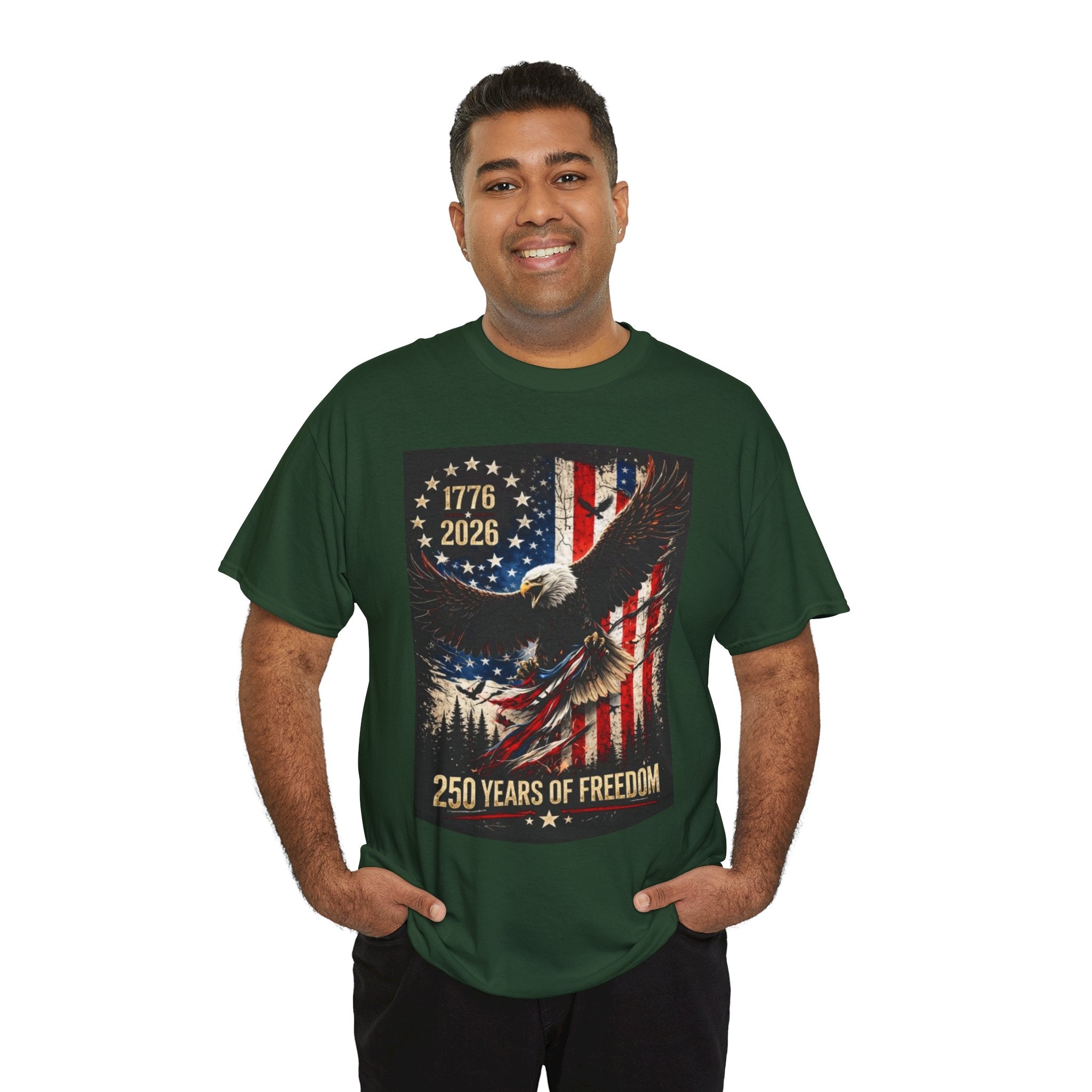 Patriotic Tee — 1776–2026 Bald Eagle "250 Years of Freedom" Shirt