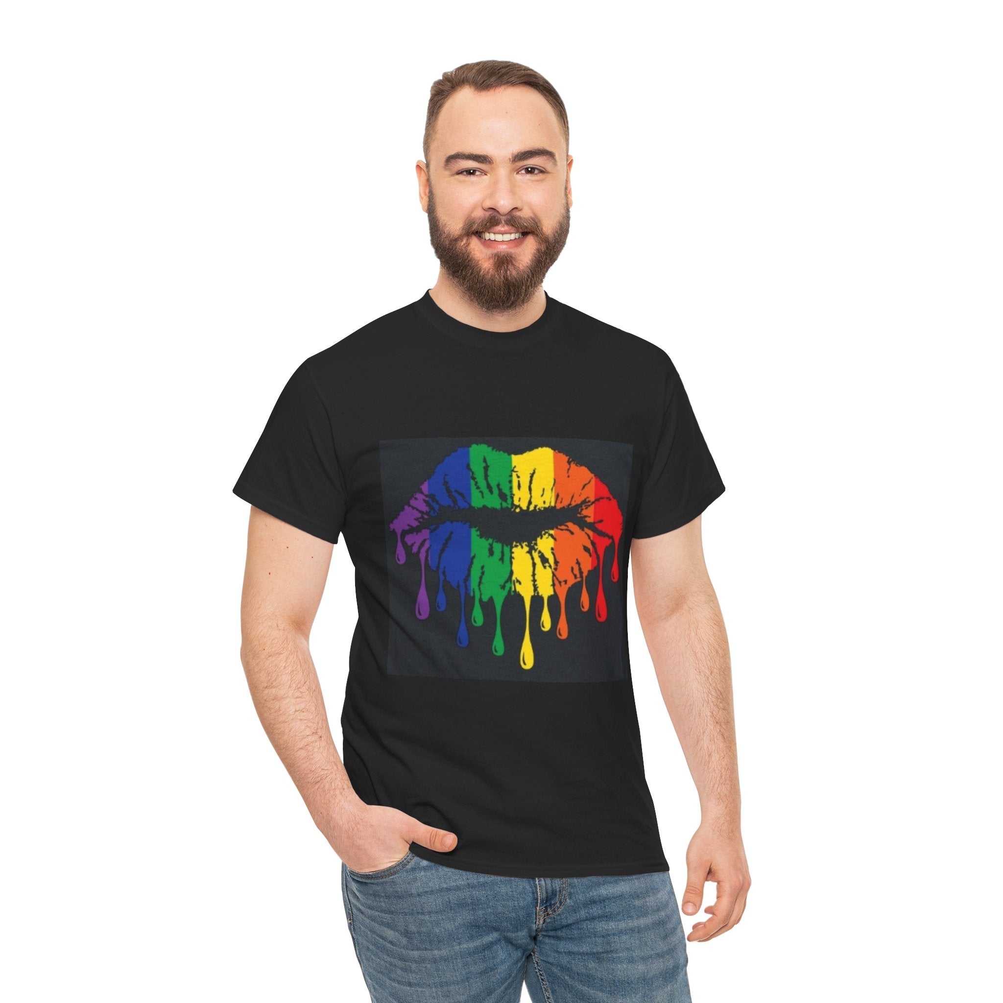 Rainbow Drip Kiss T-Shirt – LGBTQ+ Pride Graphic Tee