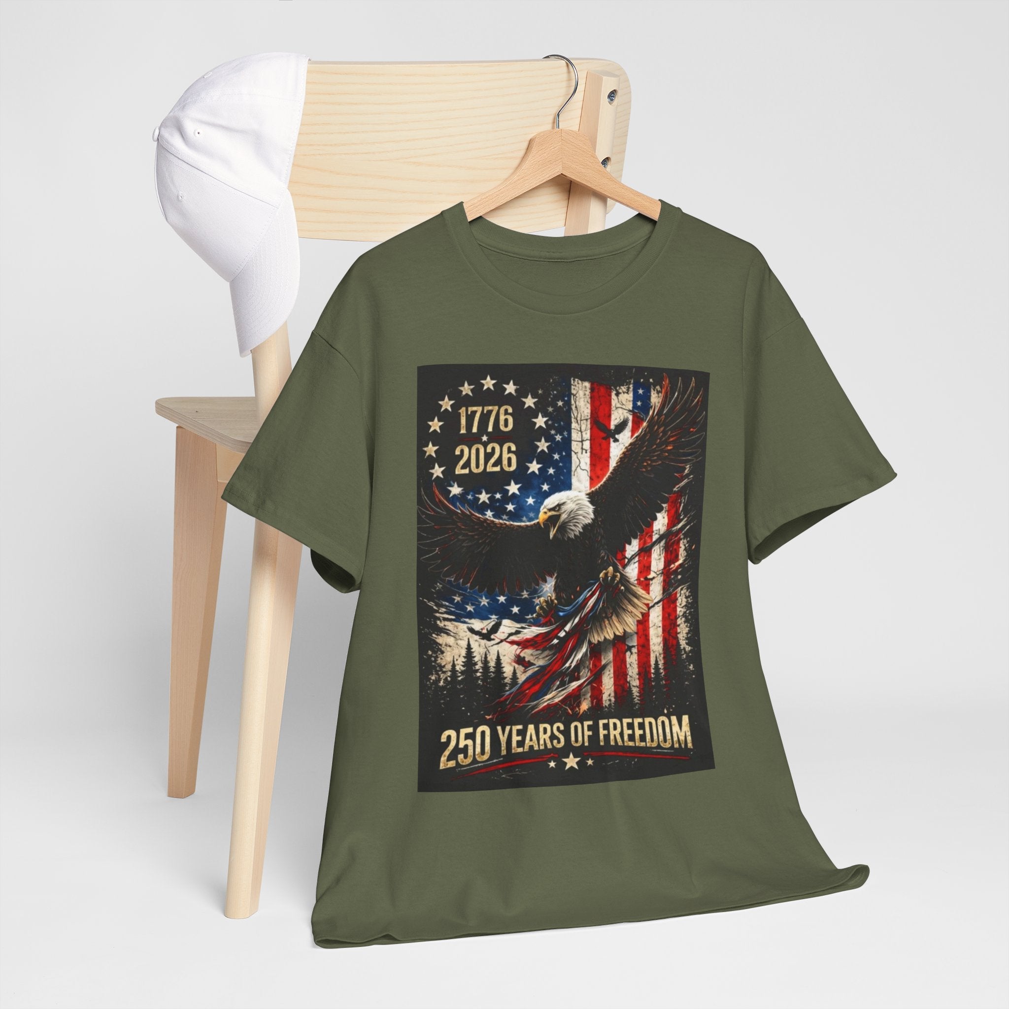 Patriotic Tee — 1776–2026 Bald Eagle "250 Years of Freedom" Shirt