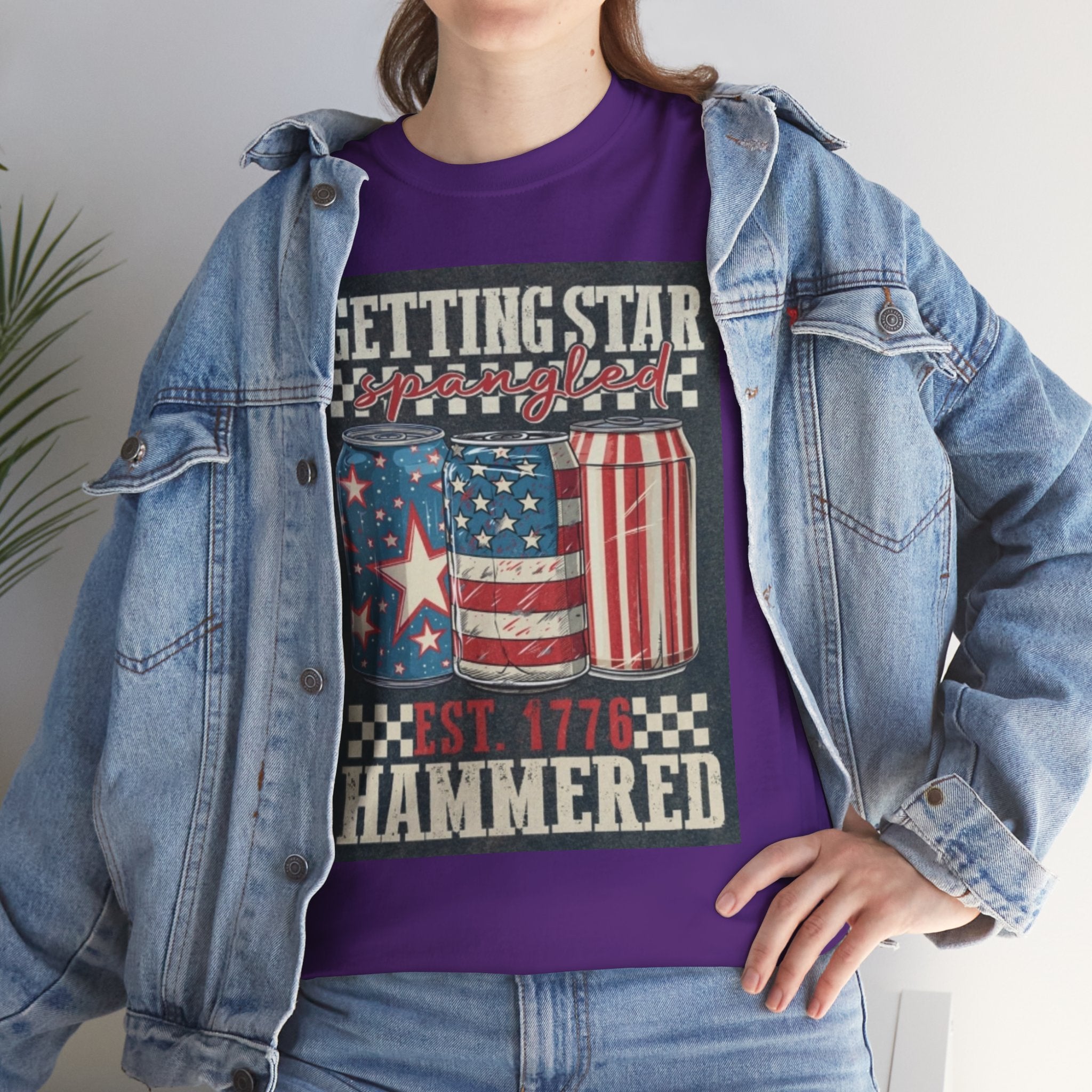 Getting Star Hammered Tee — Patriotic 4th of July Beer Can T-Shirt (Est. 1776)