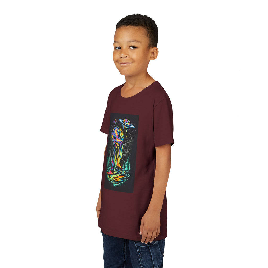 Youth Tee — Neon Drip Planet Space Graphic