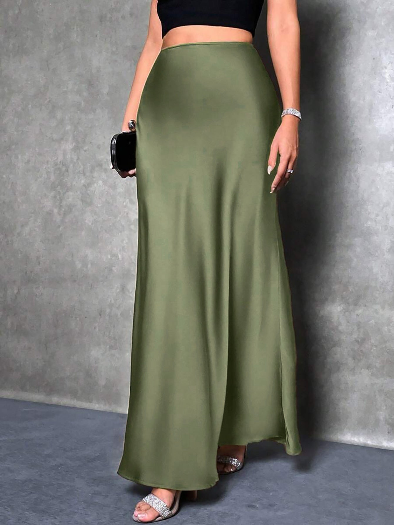 Satin Skirt For Spring And Summer