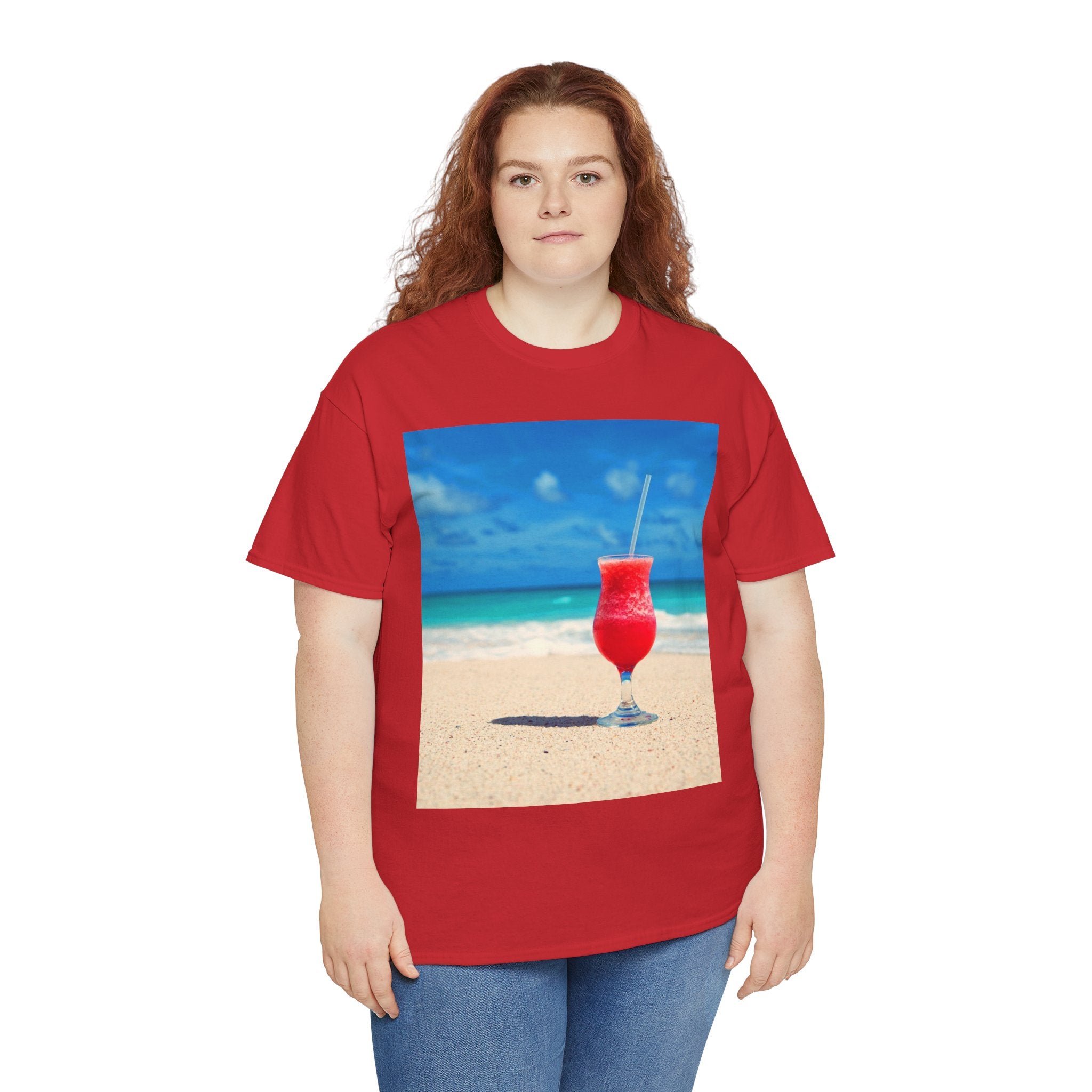 Tropical Beach Cocktail Graphic Tee (Summer Vacation Drink)