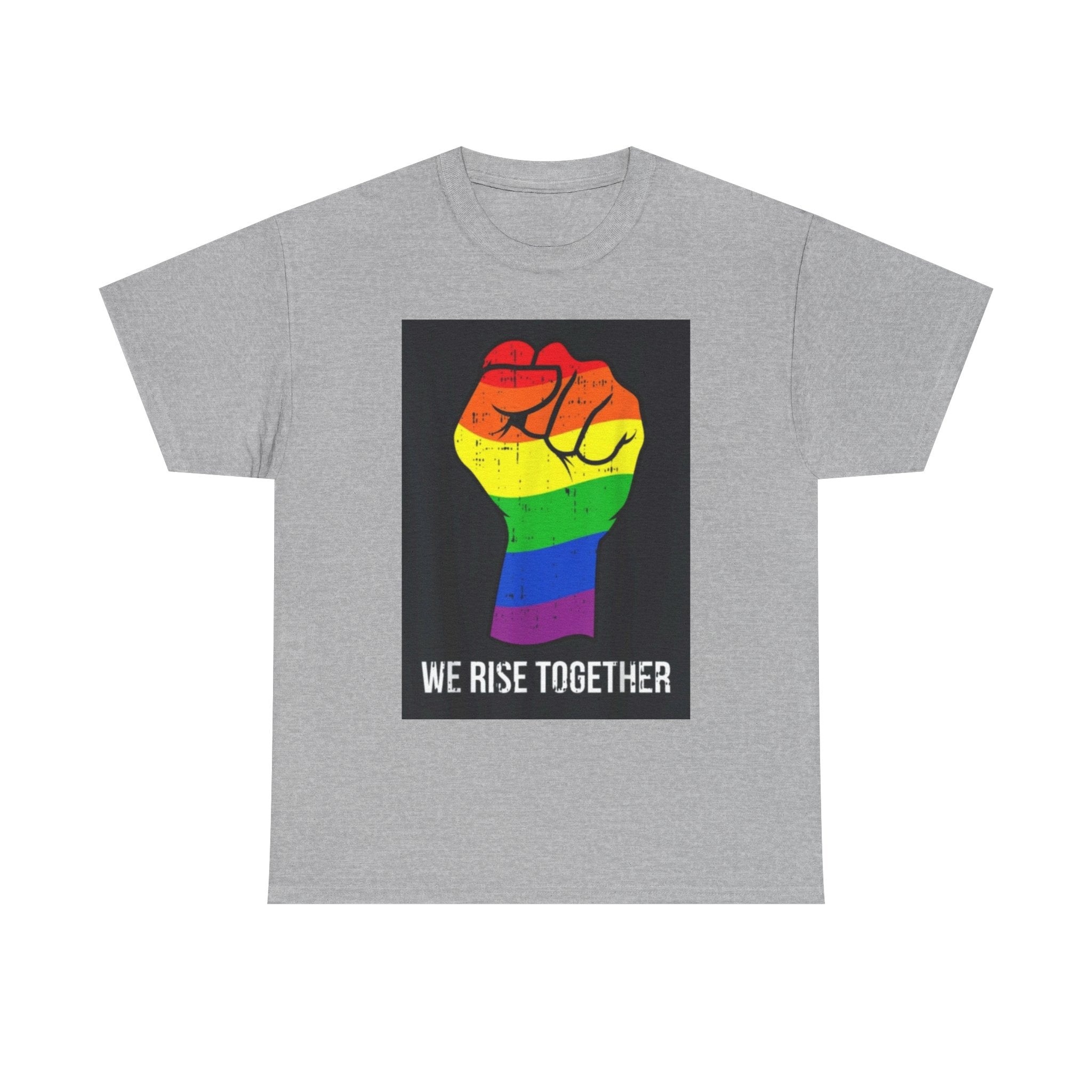 We Rise Together Rainbow Fist T-Shirt