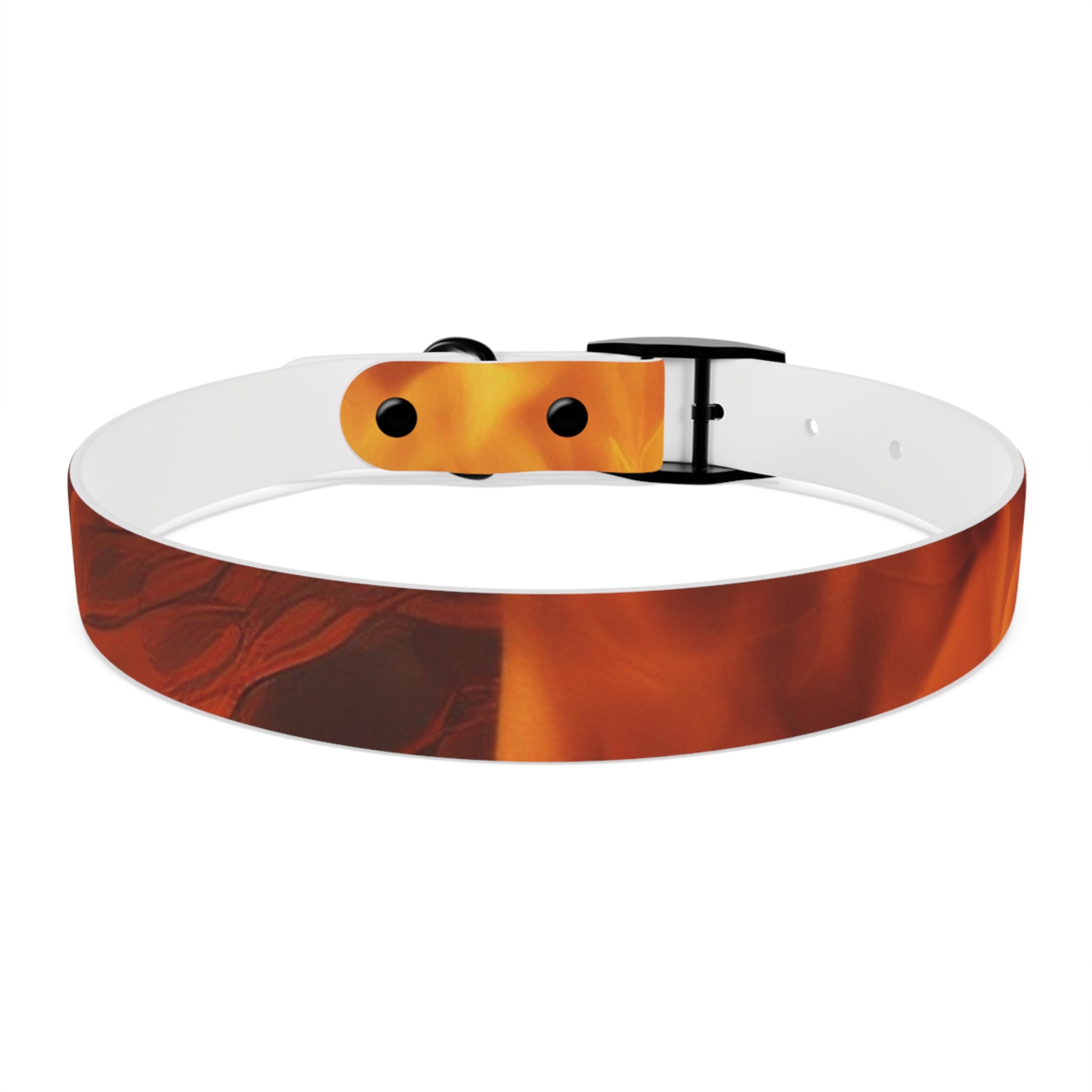 Amber Swirl Dog Collar — Warm Brown Abstract Pattern