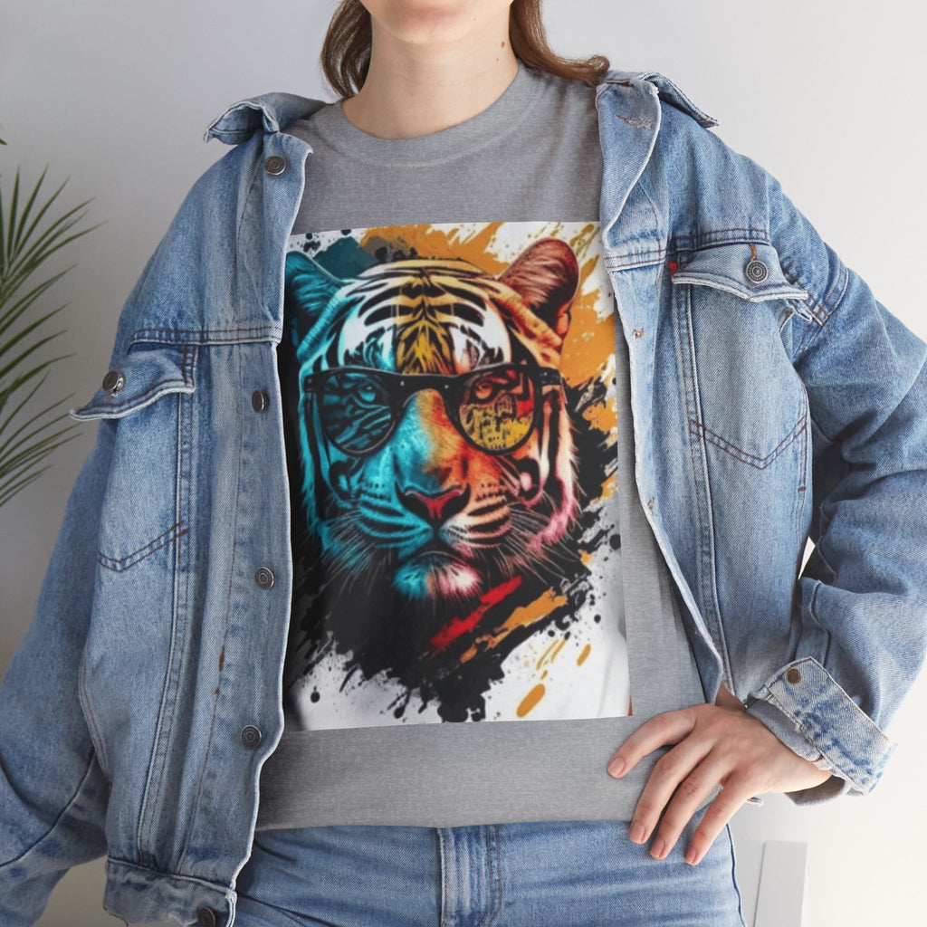 Tiger Portrait T-Shirt — Colorful Abstract Tiger Face Tee
