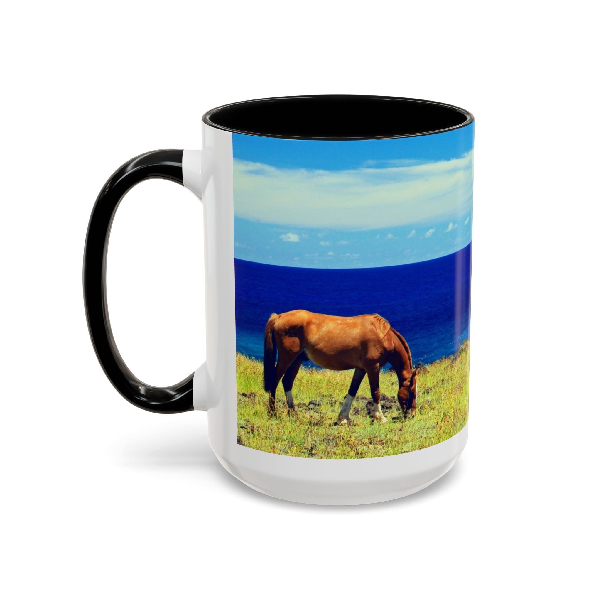 Coastal Landscape Accent Coffee Mug – Ocean View Beach Scene (11/15oz)
