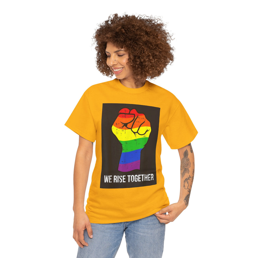We Rise Together Rainbow Fist T-Shirt
