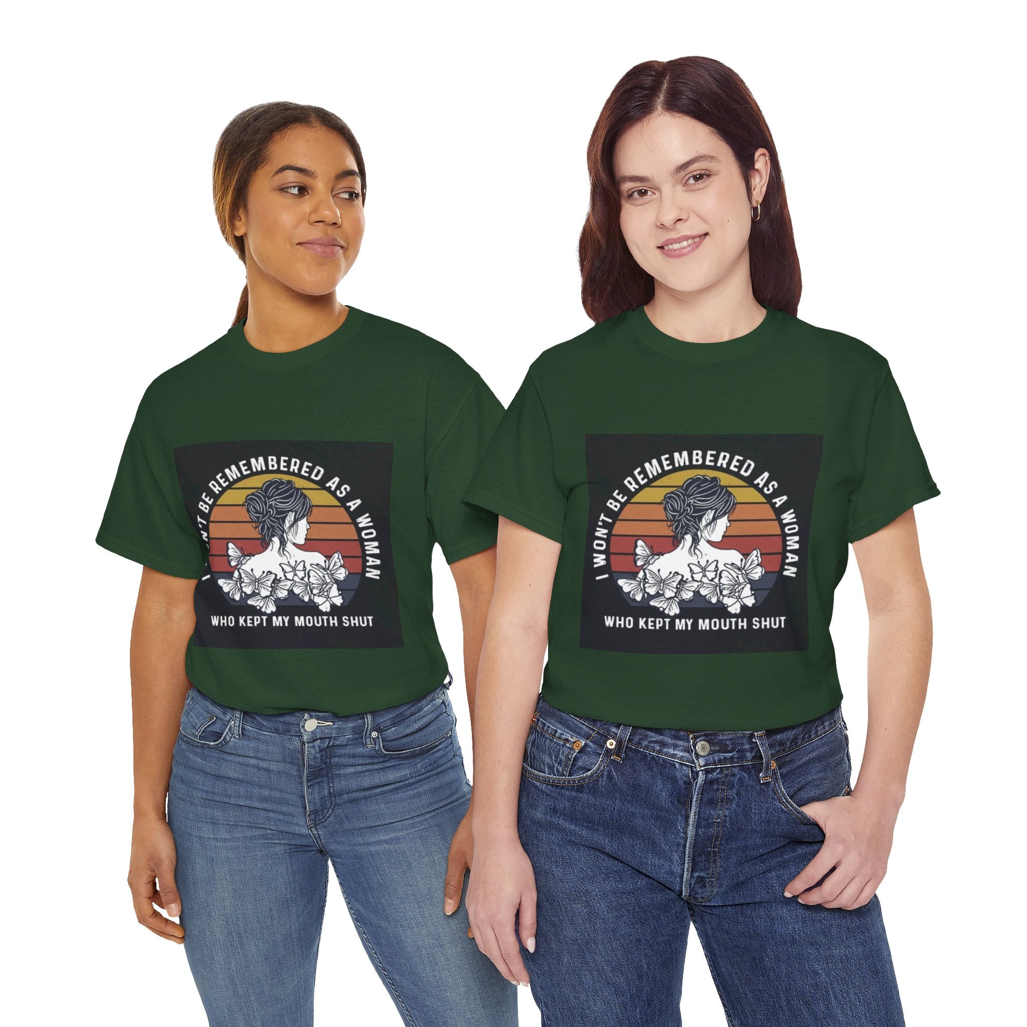 Graphic Tee — "I Won’t Be Remembered As A Woman Who Kept My Mouth Shut" Feminist Retro Floral T-Shirt