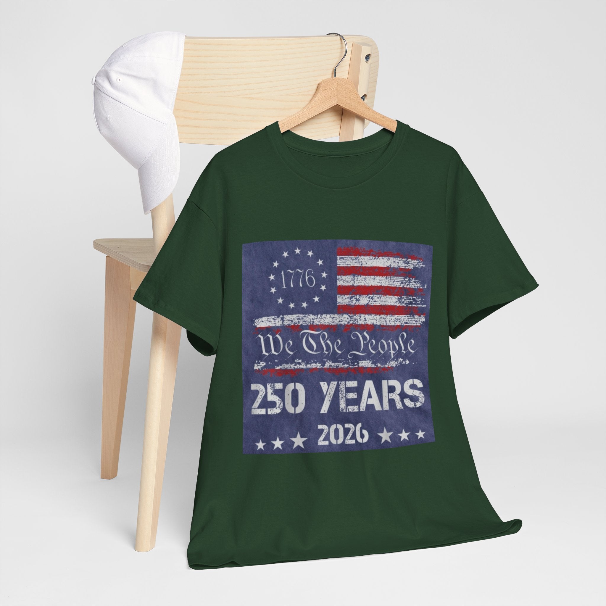 T-Shirt — Vintage 'We The People 250 Years 2026' Patriotic American Flag Tee