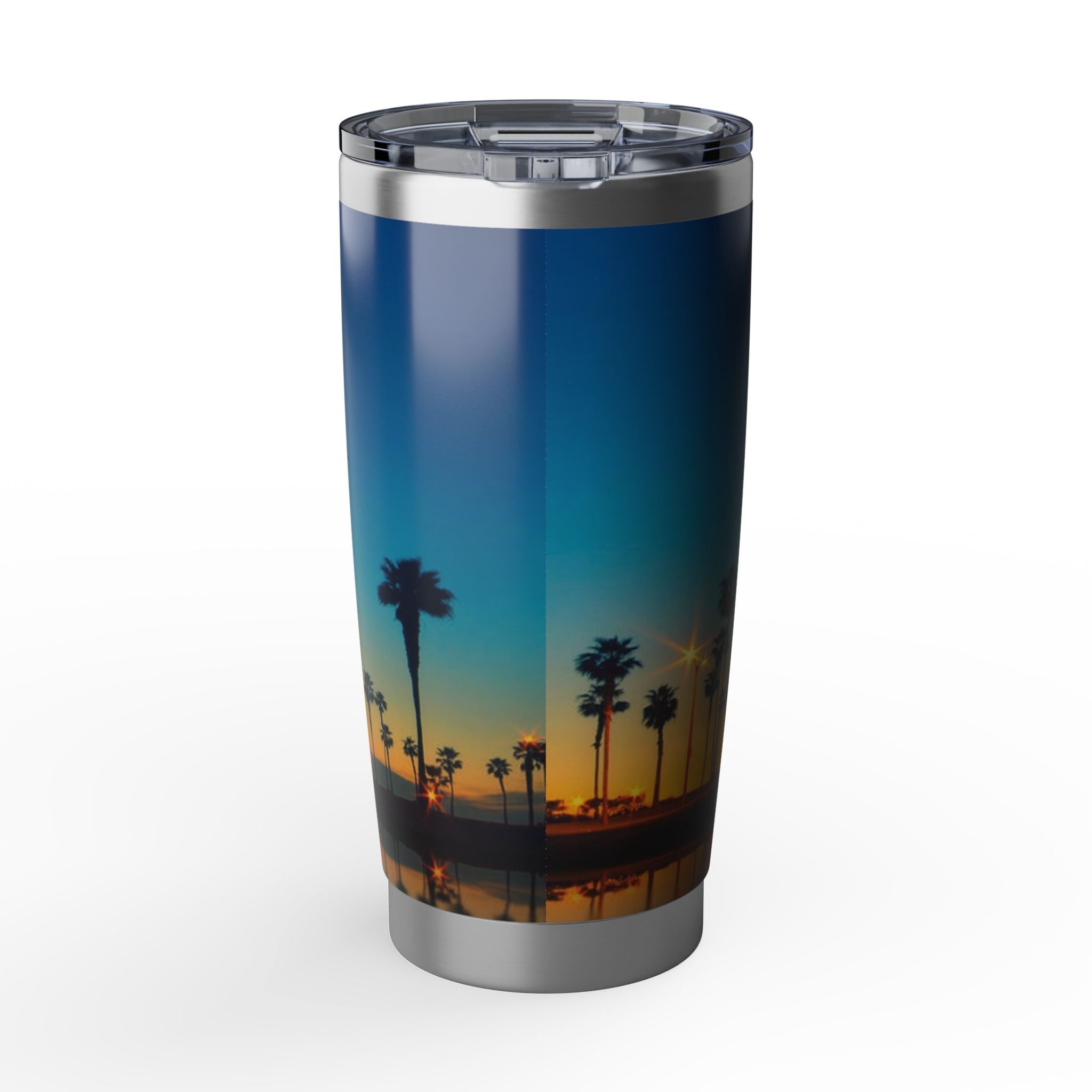 Sunset Palm Beach Tumbler — 20oz Insulated Travel Cup