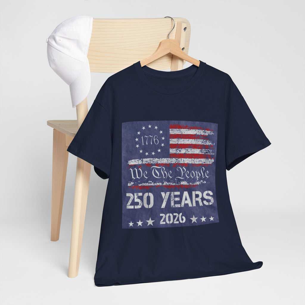 T-Shirt — Vintage 'We The People 250 Years 2026' Patriotic American Flag Tee